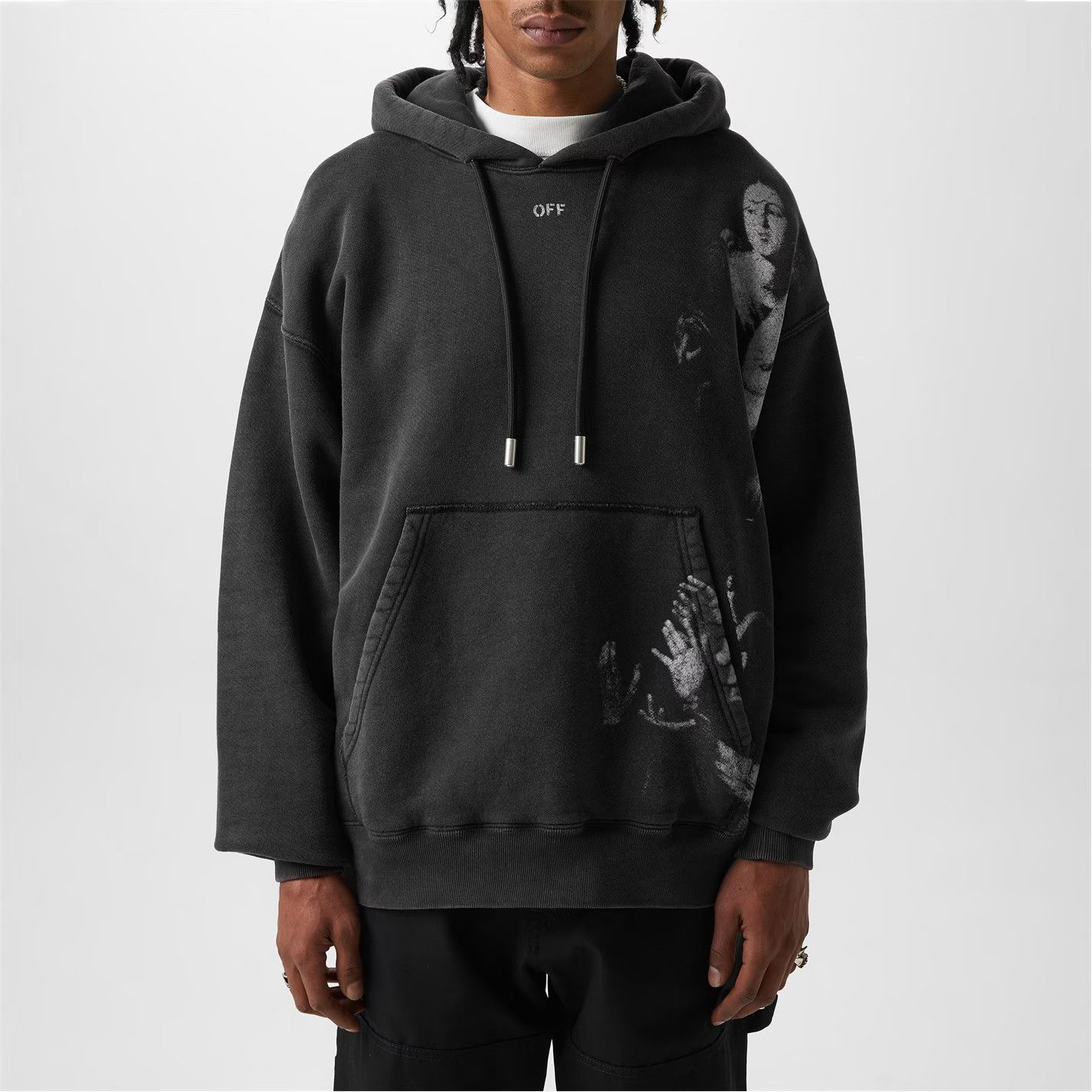 Off-White o1g2r1mq0226 Blurred Mary Skater Hoodie In Black Size US S / EU 44-46 / 1 - 3 Thumbnail