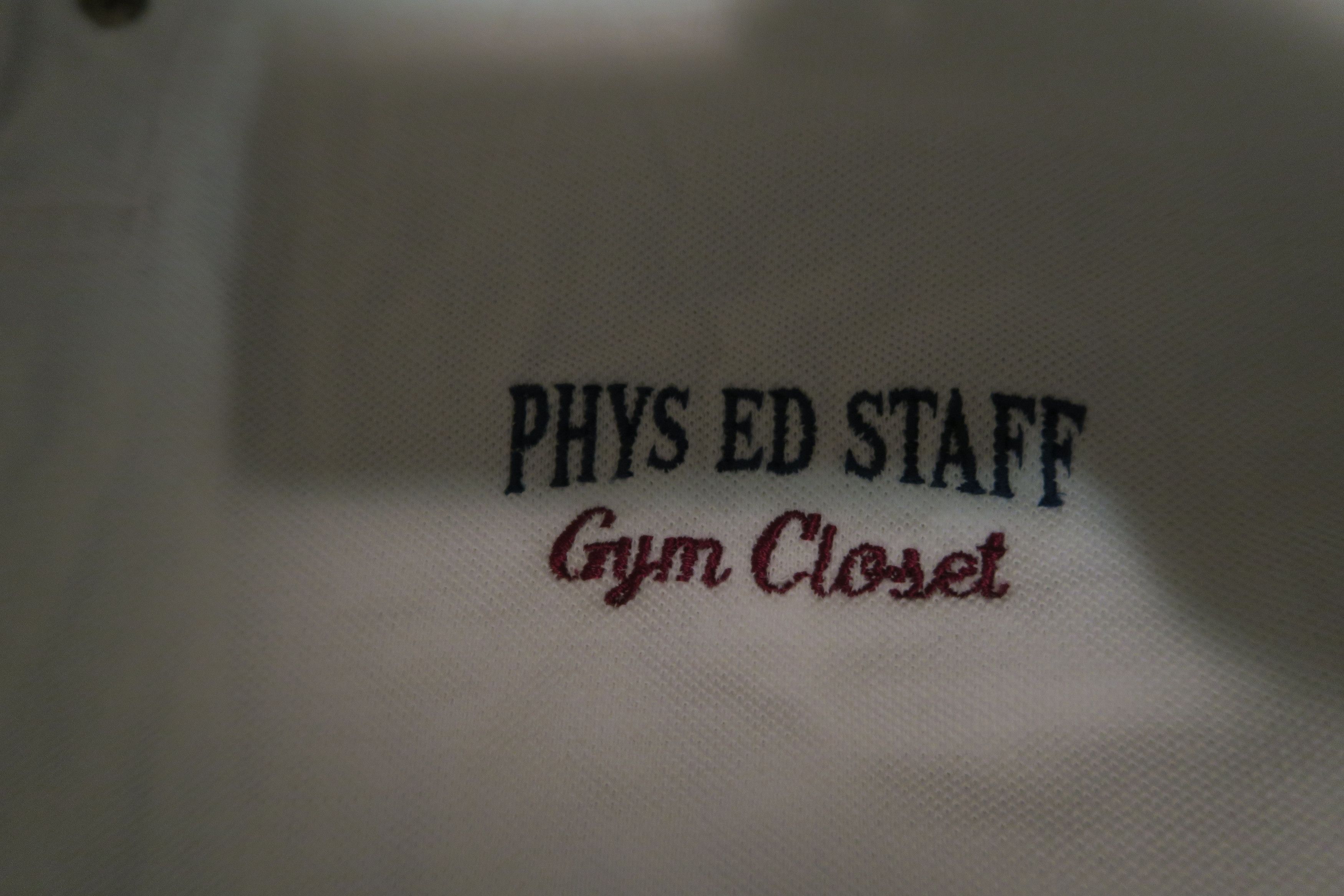 Vintage 90s Phys Ed Staff Gym Closet Embroidered Polo