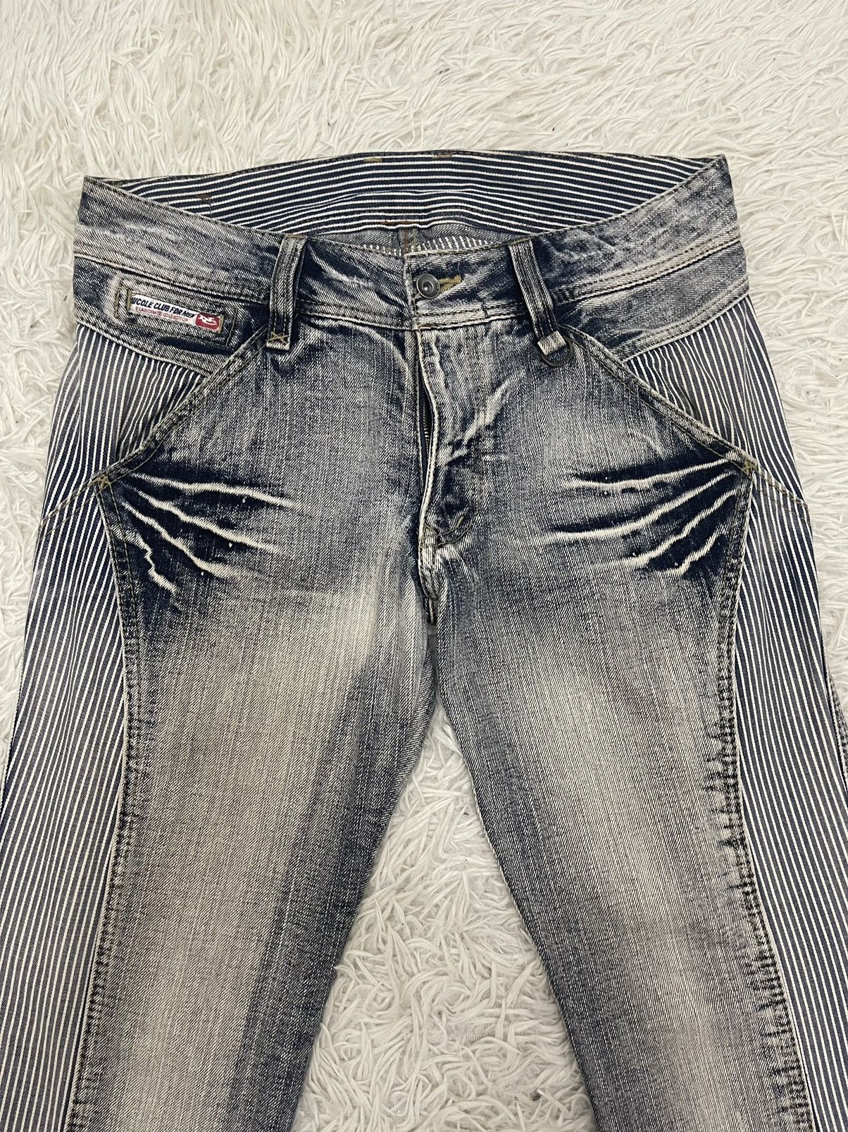 Japanese Brand Flare Jeans NICOLE CLUB For Men Skull Hands Design Size US 30 / EU 46 - 2 Thumbnail