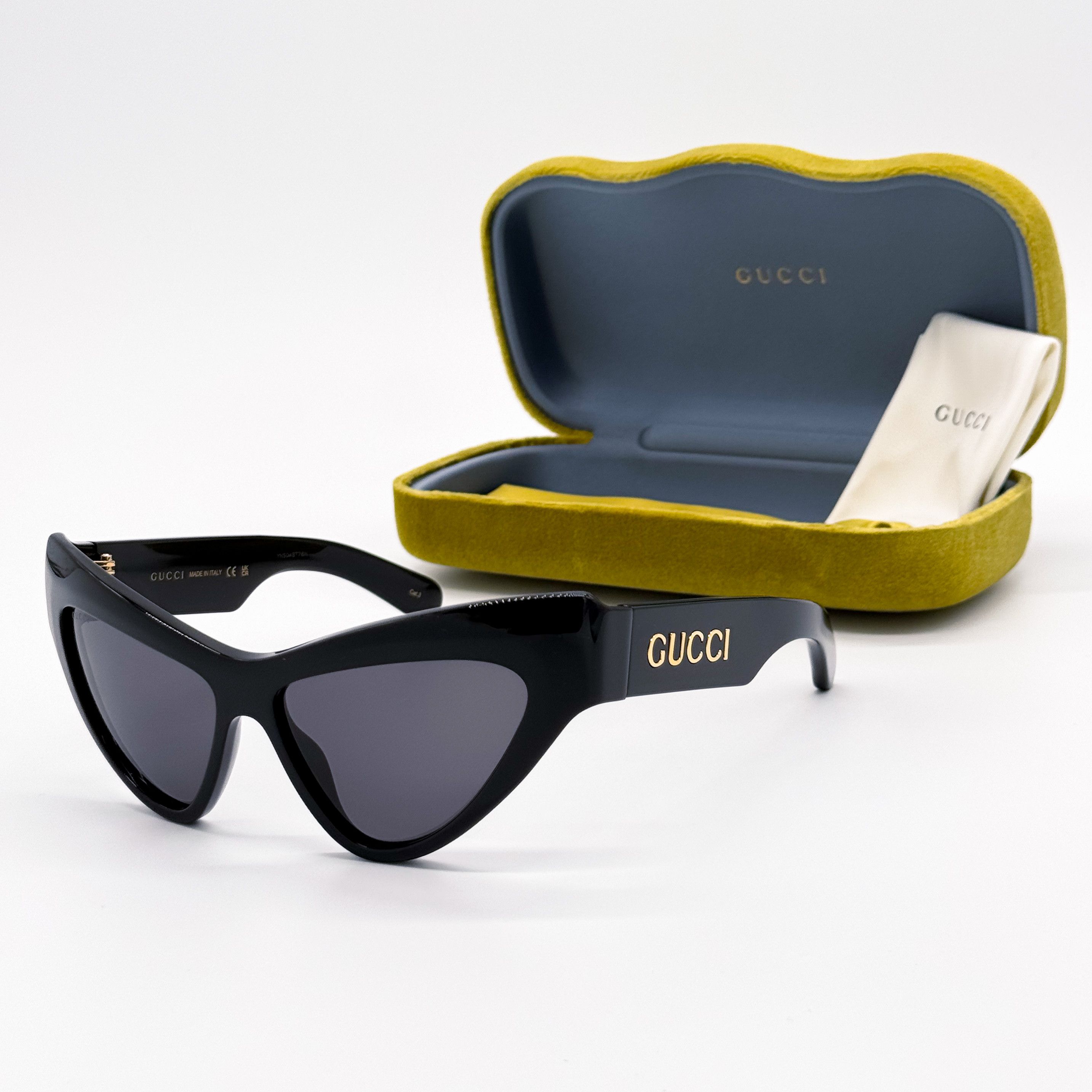 Gucci NEW GUCCI GG1294S 001 WOMEN SHINY BLACK CAT EYE SUNGLASSES Size ONE SIZE - 2 Thumbnail