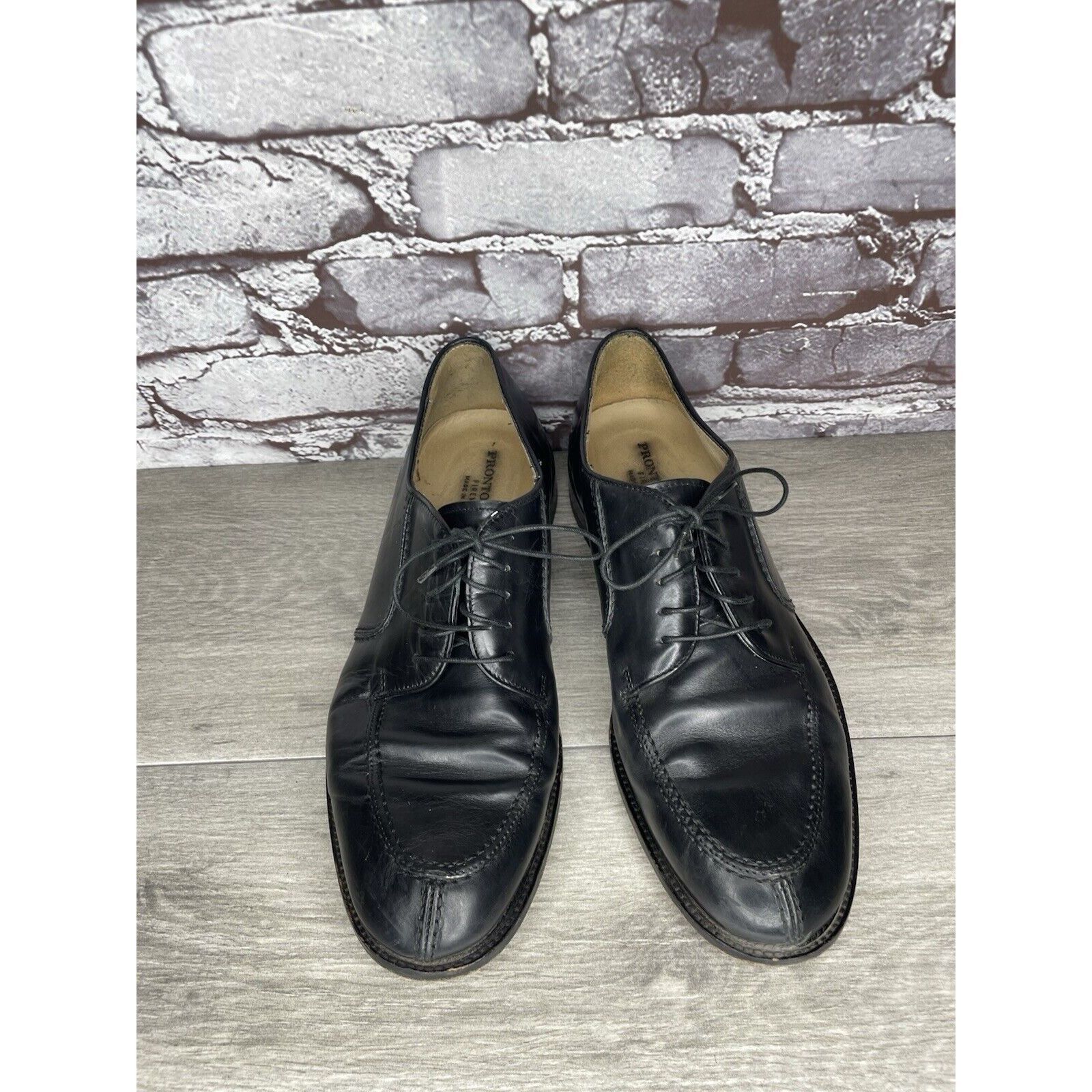 Pronto Uomo PRONTO UOMO Black Leather Split Toe Oxfords Lace Up Shoes Me Size US 10.5 / EU 43-44 - 20 Thumbnail