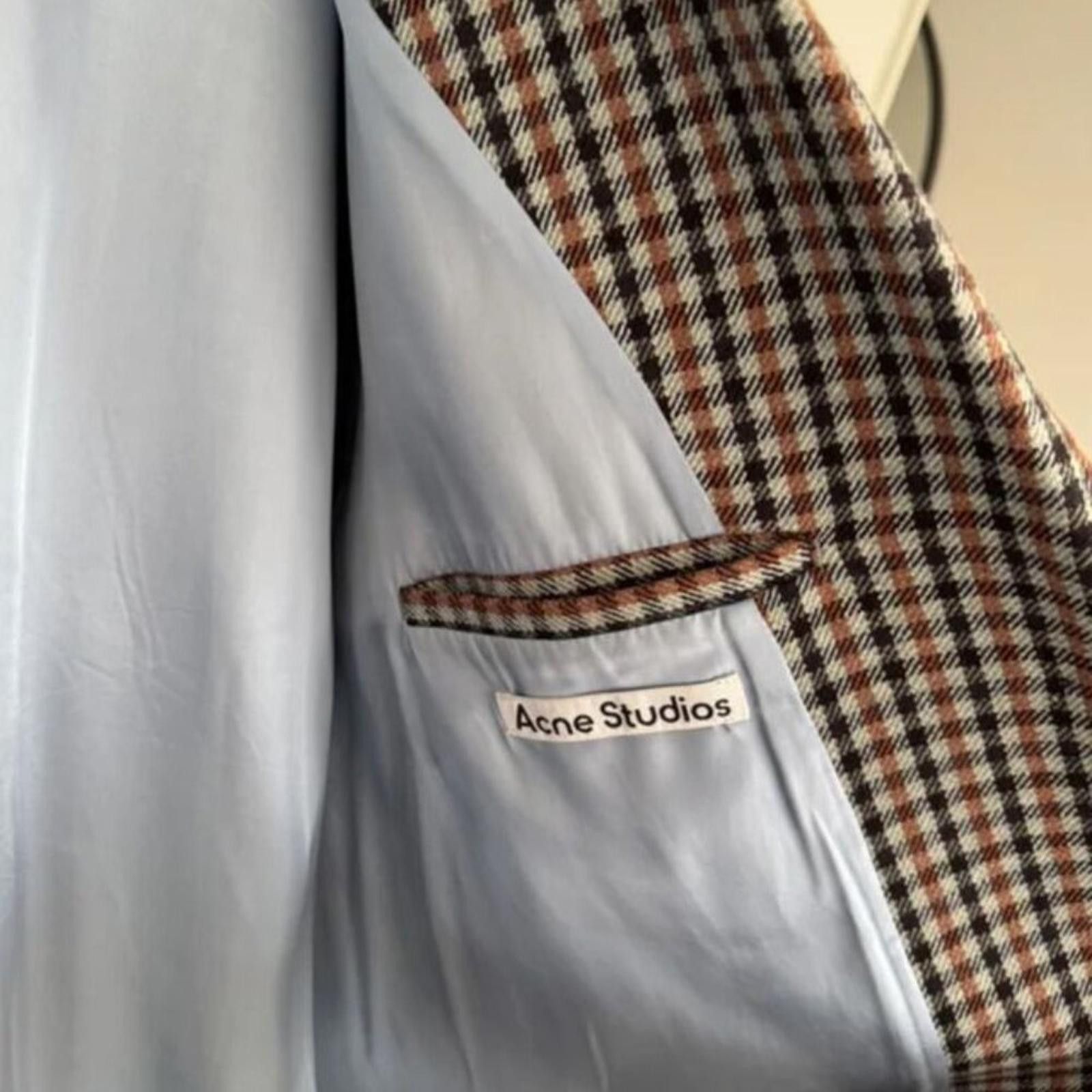 Acne Studios Acne Studios Checked Coat In Light Blue And Orange Size S / US 4 / IT 40 - 2 Thumbnail