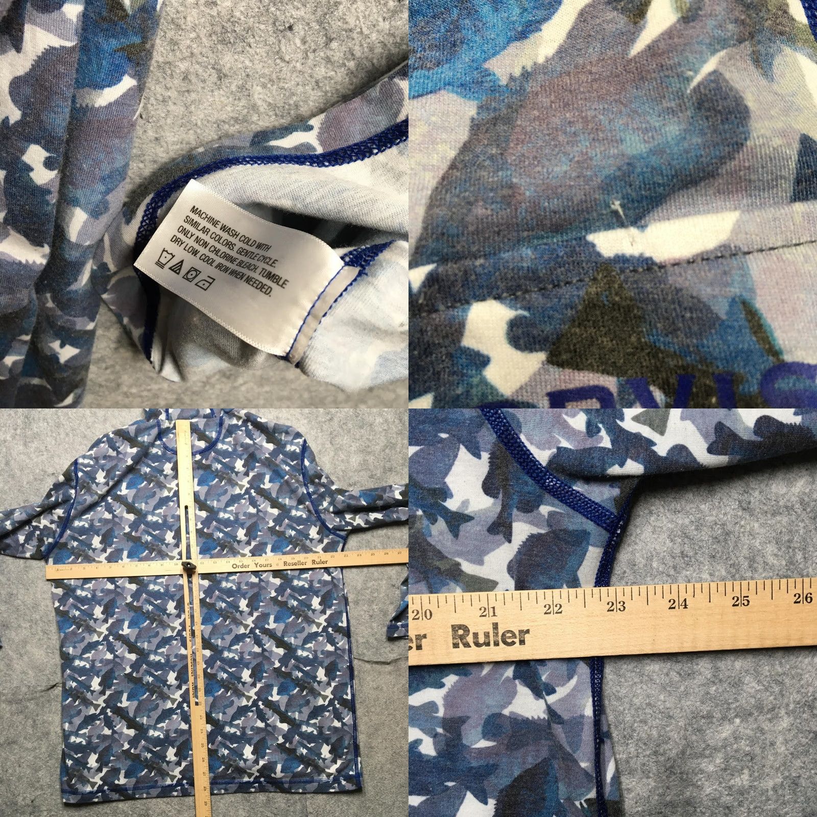 Orvis Orvis Mens Blue Fish Camo Hooded Shirt Long Sleeve Tee Size US L / EU 52-54 / 3 - 8 Thumbnail