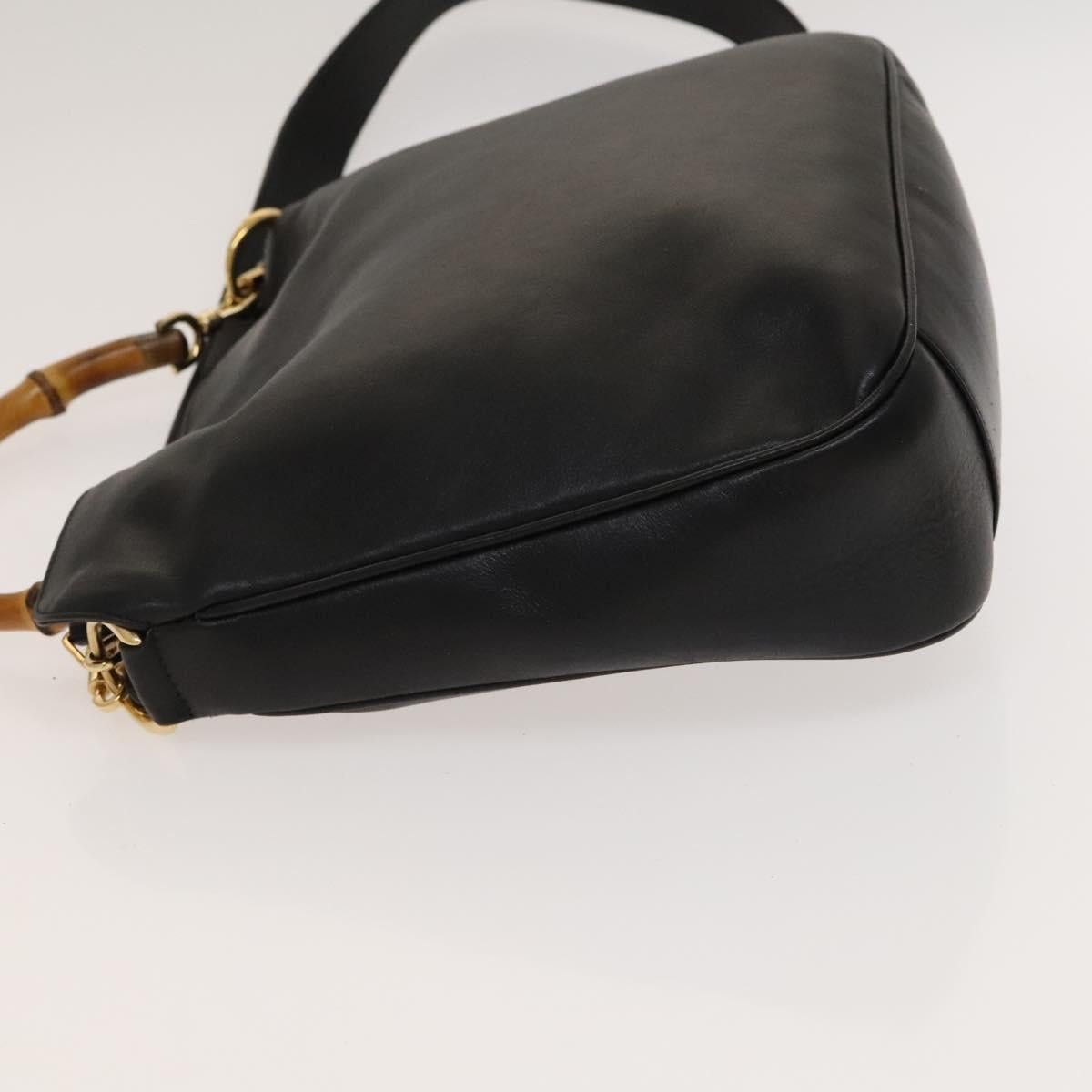 Gucci GUCCI Bamboo Handbag Leather Black Gold 001 001 Size ONE SIZE - 6 Thumbnail