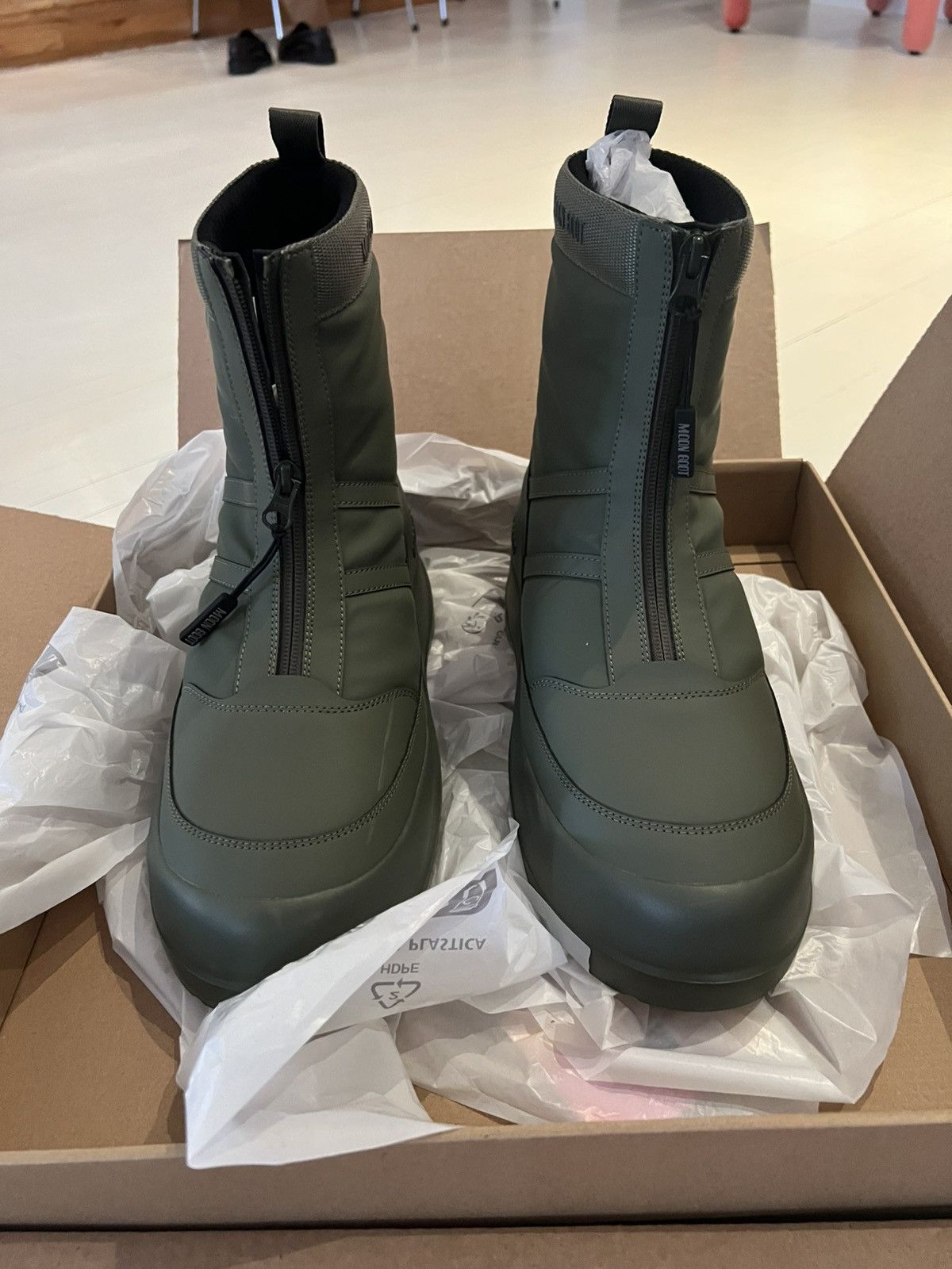 Moon Boot Khaki Luna Zip Boots Size US 9 / EU 42 - 2 Thumbnail