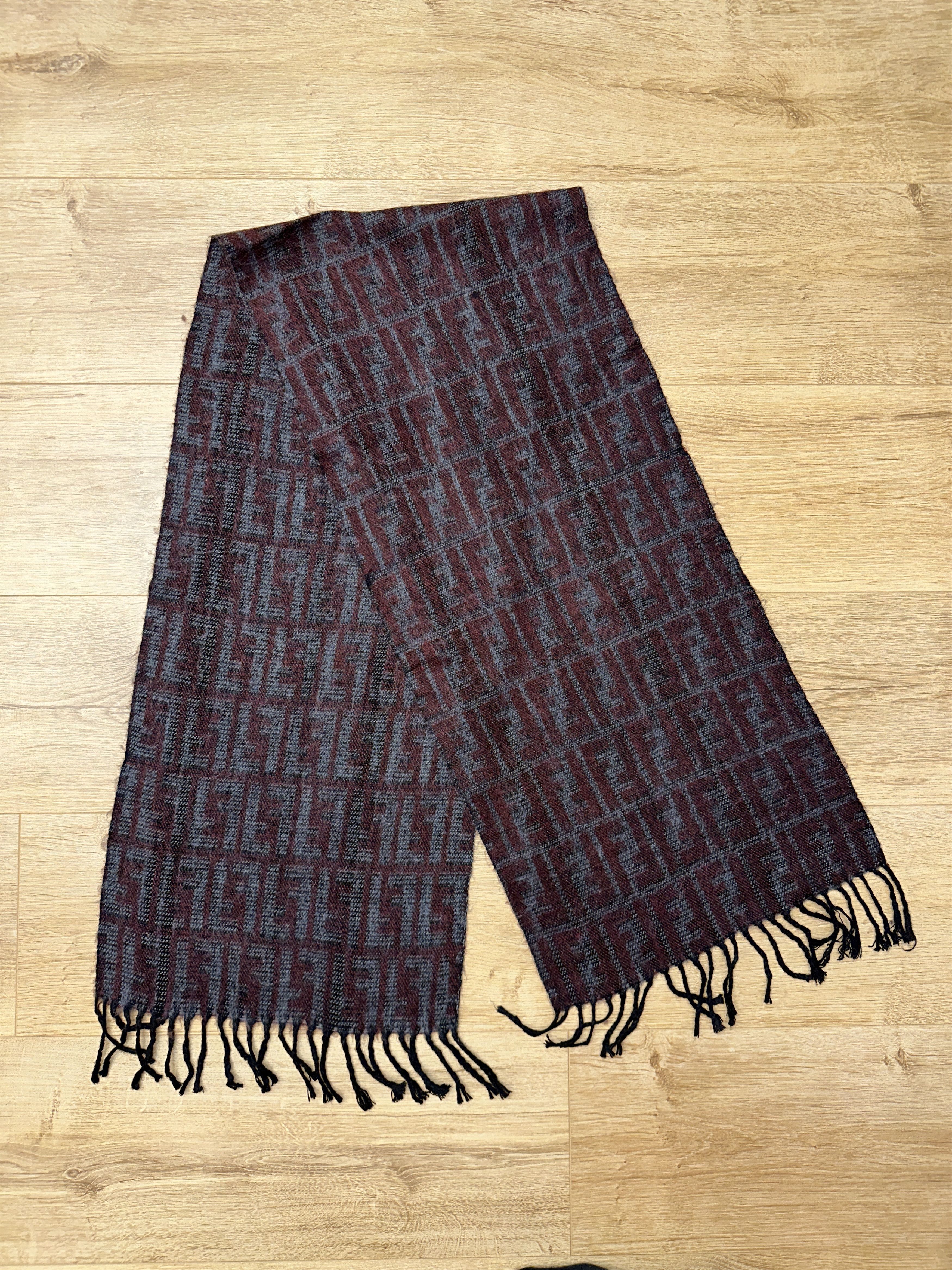 Fendi Fendi Vintage FF Zucca Monogram Scarf Shawl 160x32cm Size ONE SIZE - 1 Thumbnail