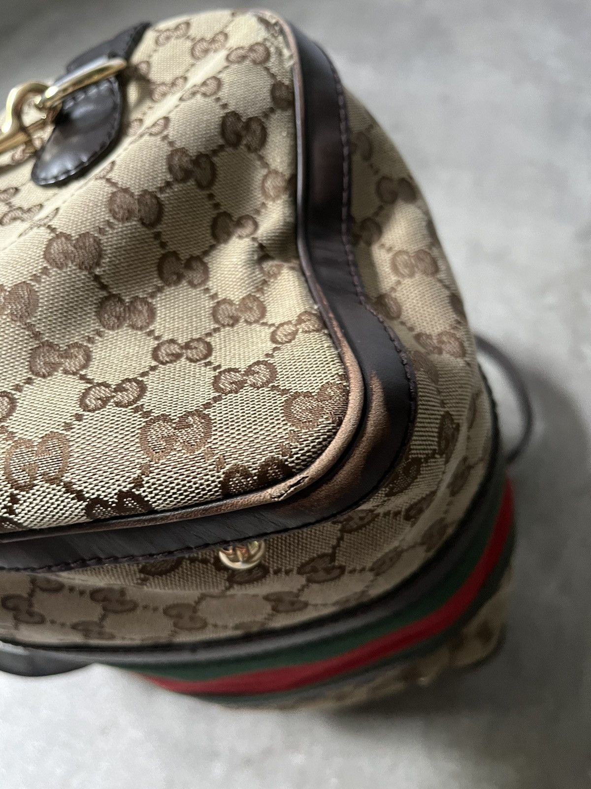 Gucci Vintage Gucci Boston bag leather beige brown Size ONE SIZE - 11 Thumbnail