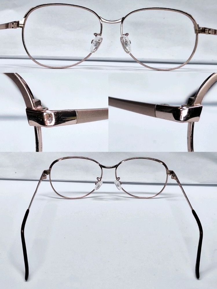 Other VINTAGE FFF-525 Rose Gold TITAN Slim Boston Glasses 52mm Size ONE SIZE - 4 Thumbnail