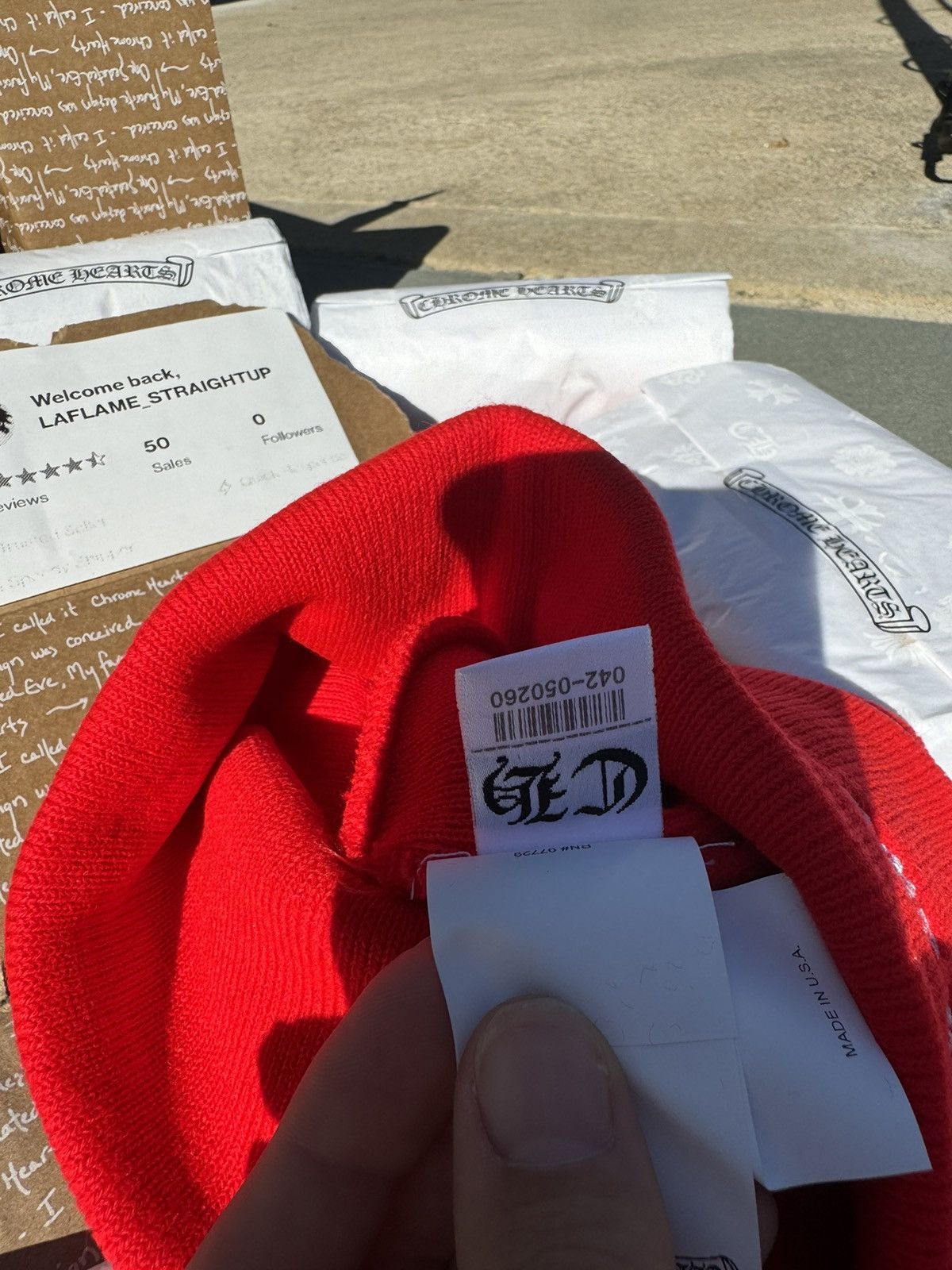 Chrome Hearts Chrome Hearts Red CH Beanie 🔴 Red BN 🔴 Size ONE SIZE - 18 Thumbnail