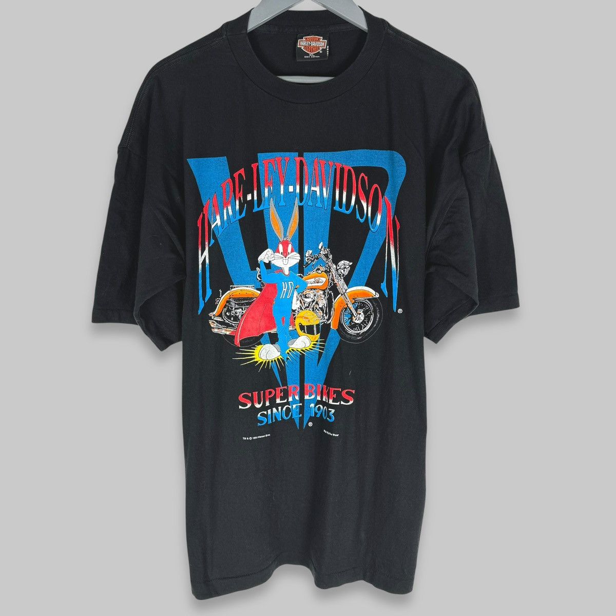 Harley Davidson Vintage 1993 Harley Davidson X Looney Tunes Bugs T Shirt Size US XL / EU 56 / 4 - 1 Thumbnail