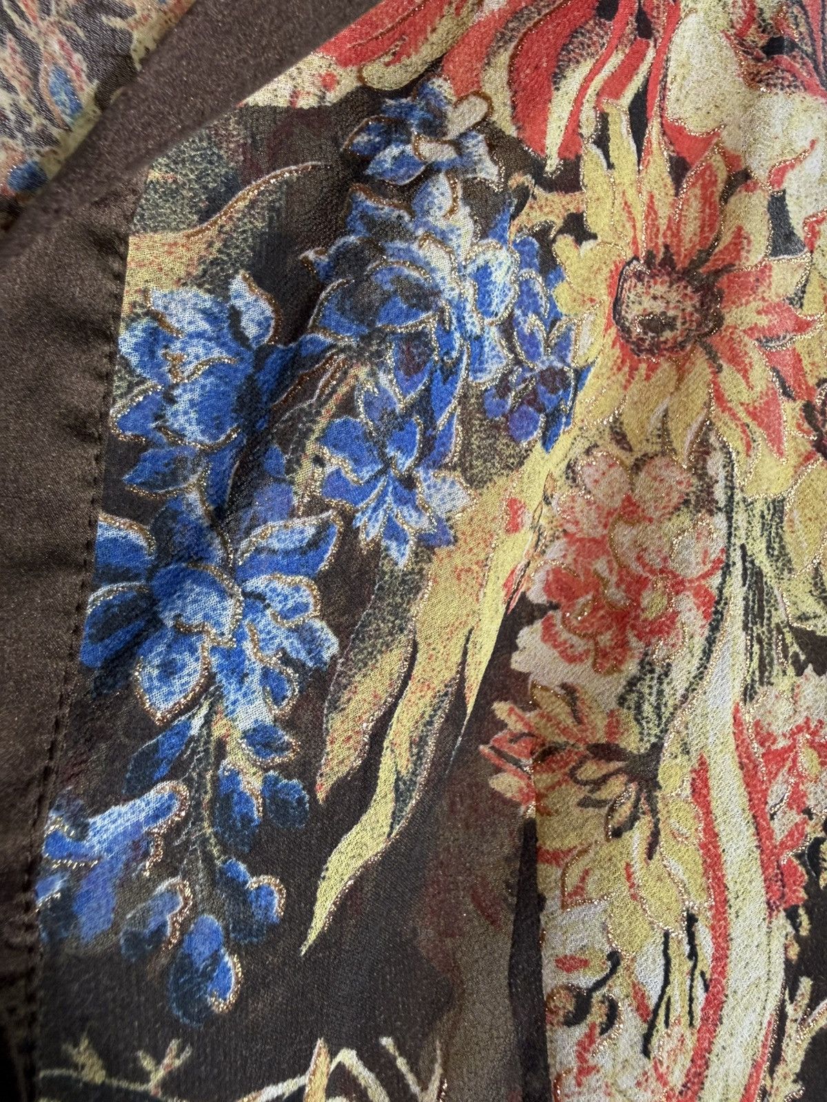 Just Cavalli Vintage Just Cavalli Floral Semi Sheer Silk Blouse Size 40 Size S / US 4 / IT 40 - 5 Thumbnail
