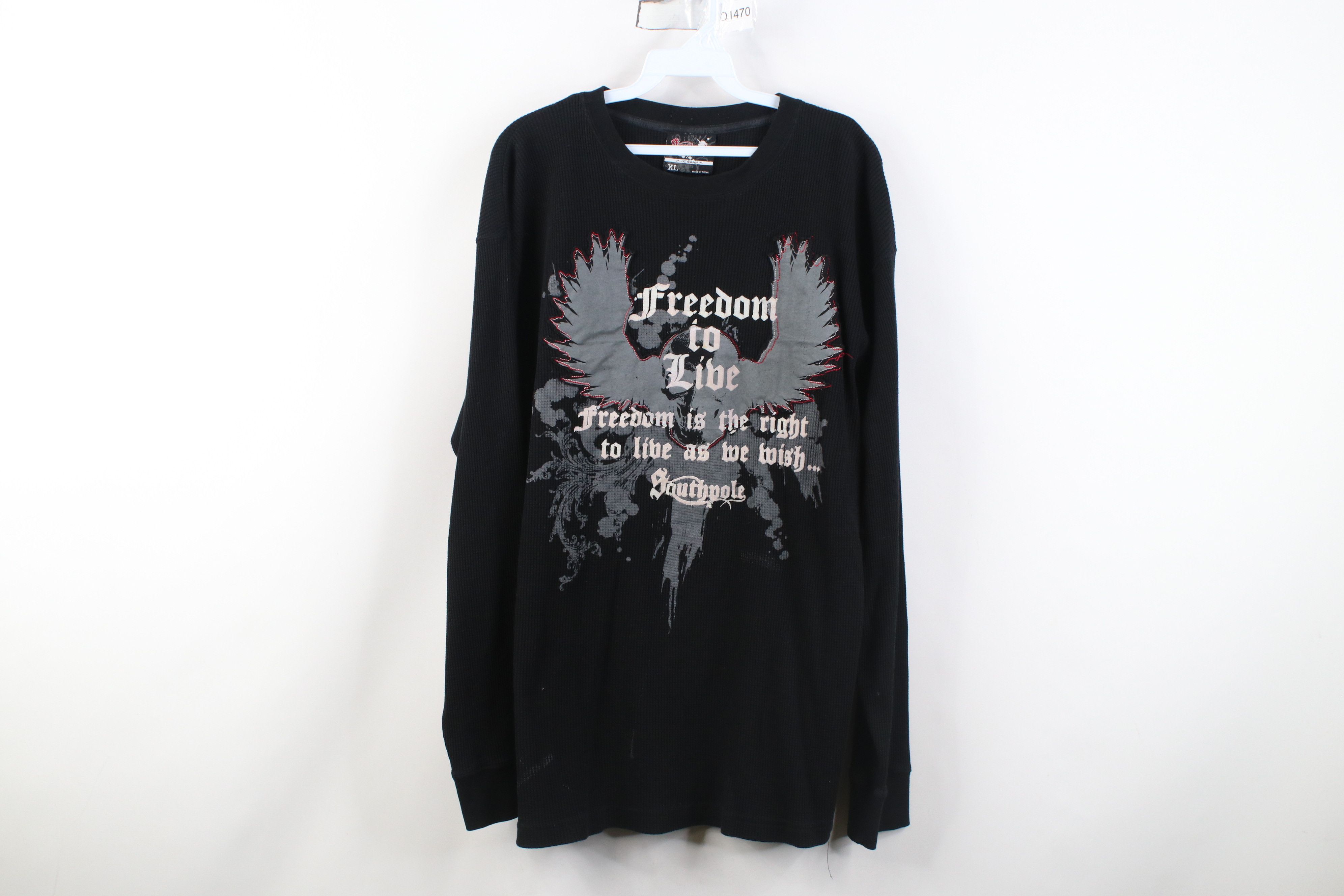 Southpole Vintage Southpole Wings Skull UFC MMA Thermal Knit T-Shirt Size US XL / EU 56 / 4 - 1 Thumbnail