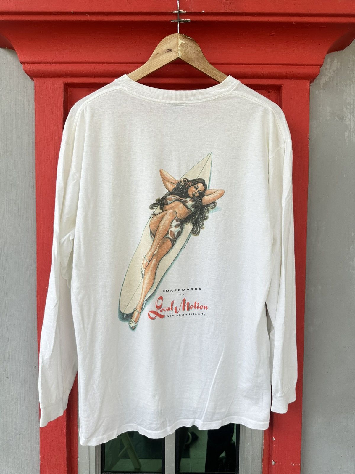 Vintage Vintage 90s Local Motion Surfboards Hawaiian Islands LS Tee Size US L / EU 52-54 / 3 - 1 Thumbnail