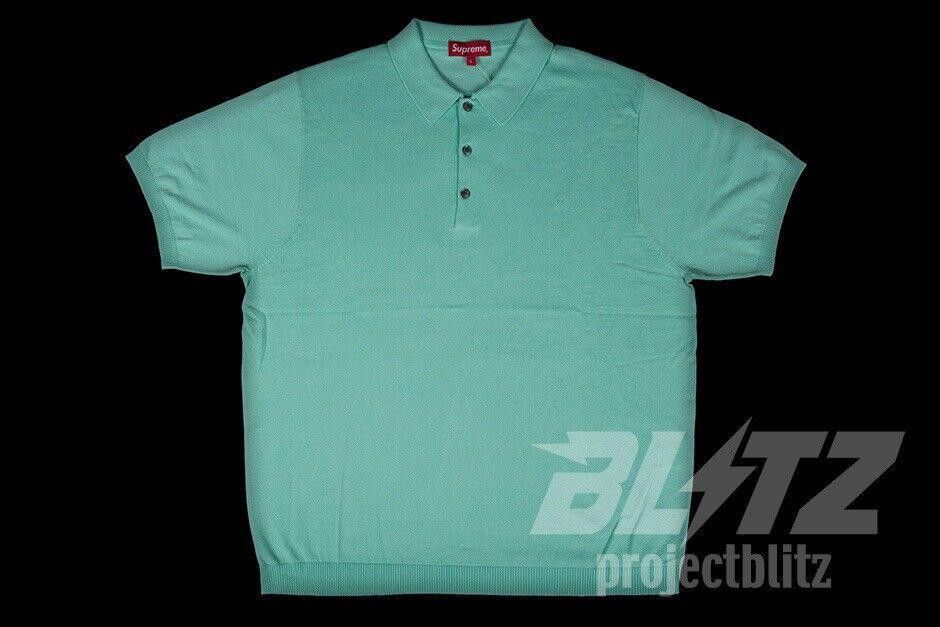 Supreme SS16 SUPREME KNIT POLO SHIRT MINT TURQOISE BLUE L Size US L / EU 52-54 / 3 - 2 Thumbnail