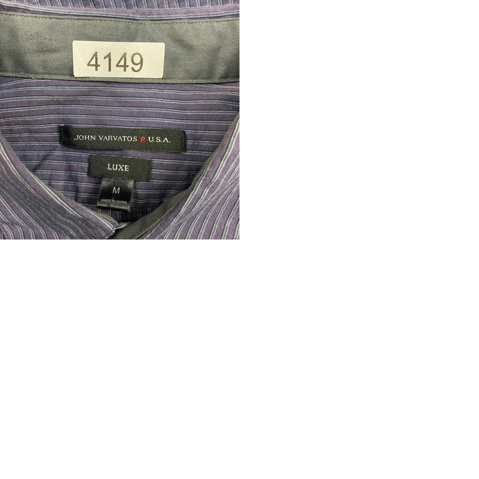 John Varvatos John Varvatos USA Luxe Button-Up Shirt Mens Medium M Blue Striped Long Sleeve Size US M / EU 48-50 / 2 - 9 Thumbnail