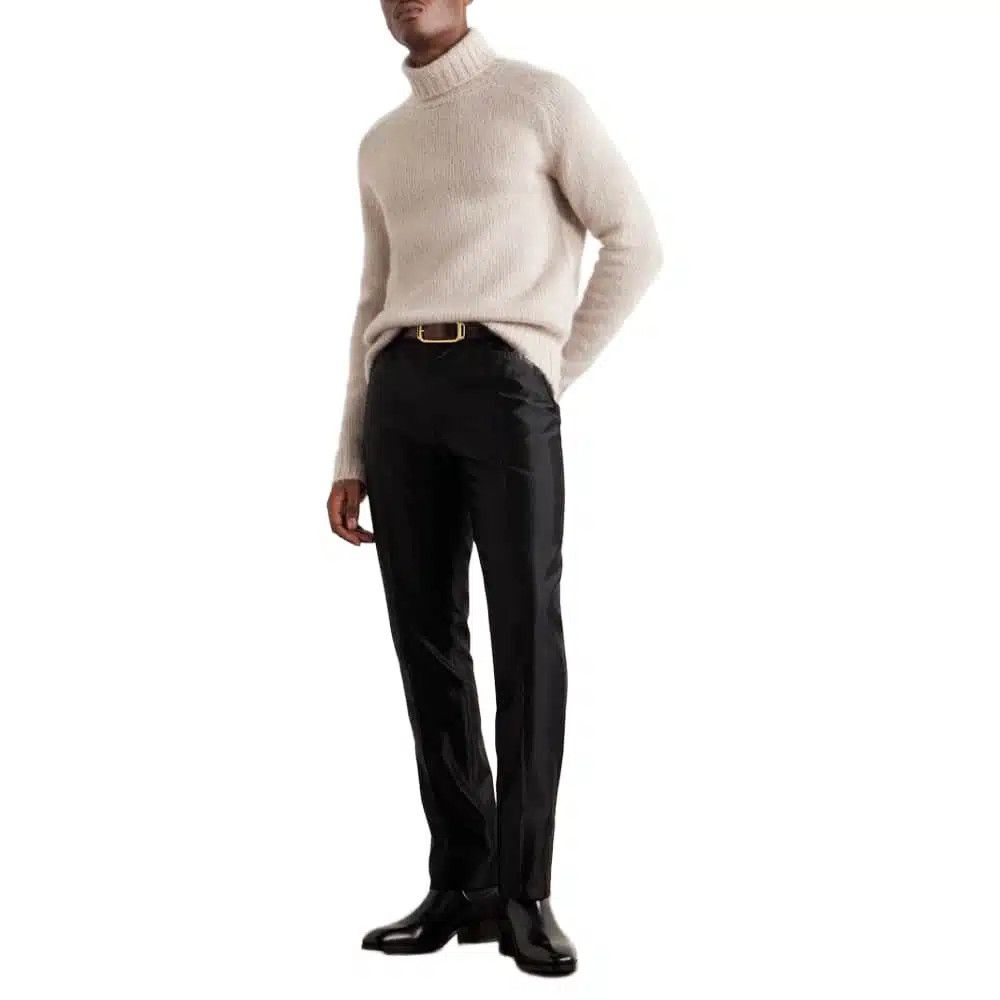 Tom Ford o1loc1c0526 KRL034 Brushed Wool Blend Sweater in Beige Size US L / EU 52-54 / 3 - 3 Thumbnail