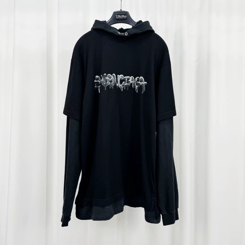Balenciaga Balenciaga Jelly Letter Fake Two-Piece Hoodie Size US XS / EU 42 / 0 - 1 Thumbnail