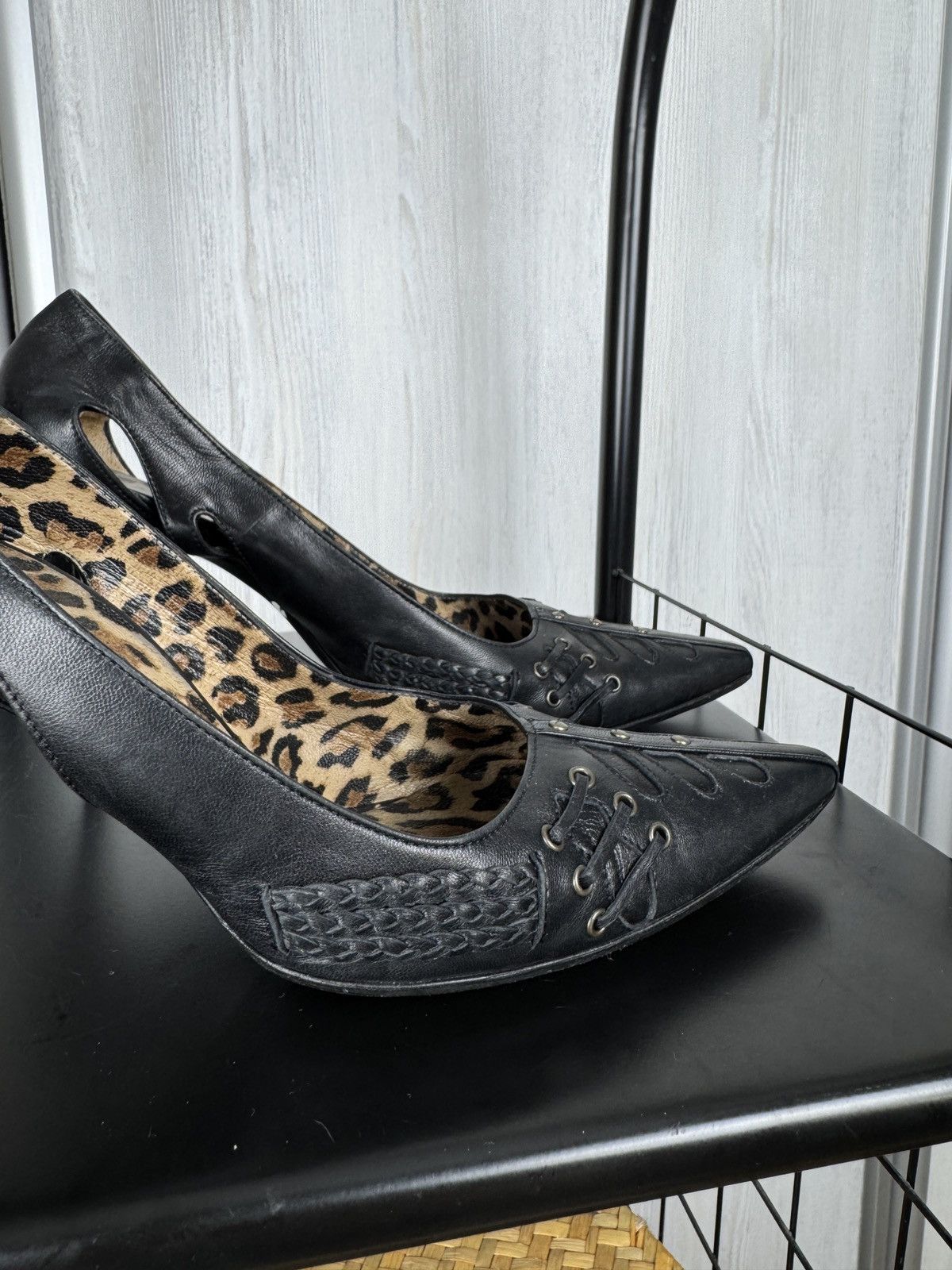 Dolce & Gabbana Dolce & Gabbana vintage black leopard heels slingbacks Size US 11 / IT 41 - 6 Thumbnail