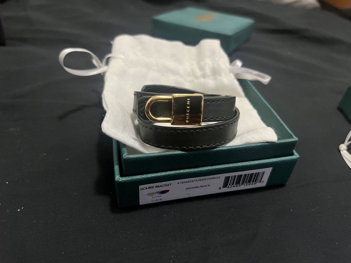 Buscemi Buscemi Leather Gold Lock Bracelet Size ONE SIZE - 1 Thumbnail