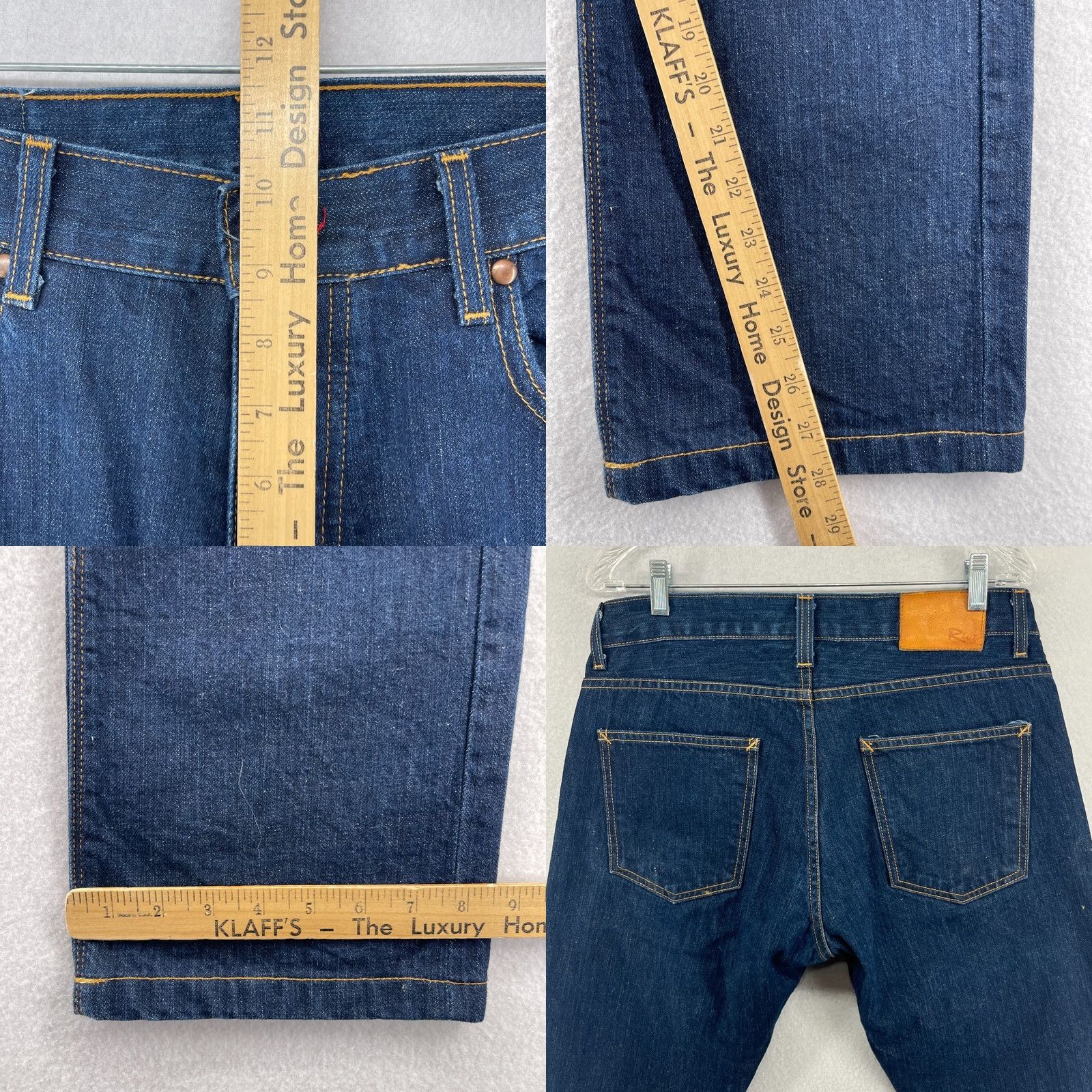 Vintage RIVI Jeans Mens 33 Straight Denim Cotton Blue Selvedge Button Fly USA Size US 33 - 9 Thumbnail