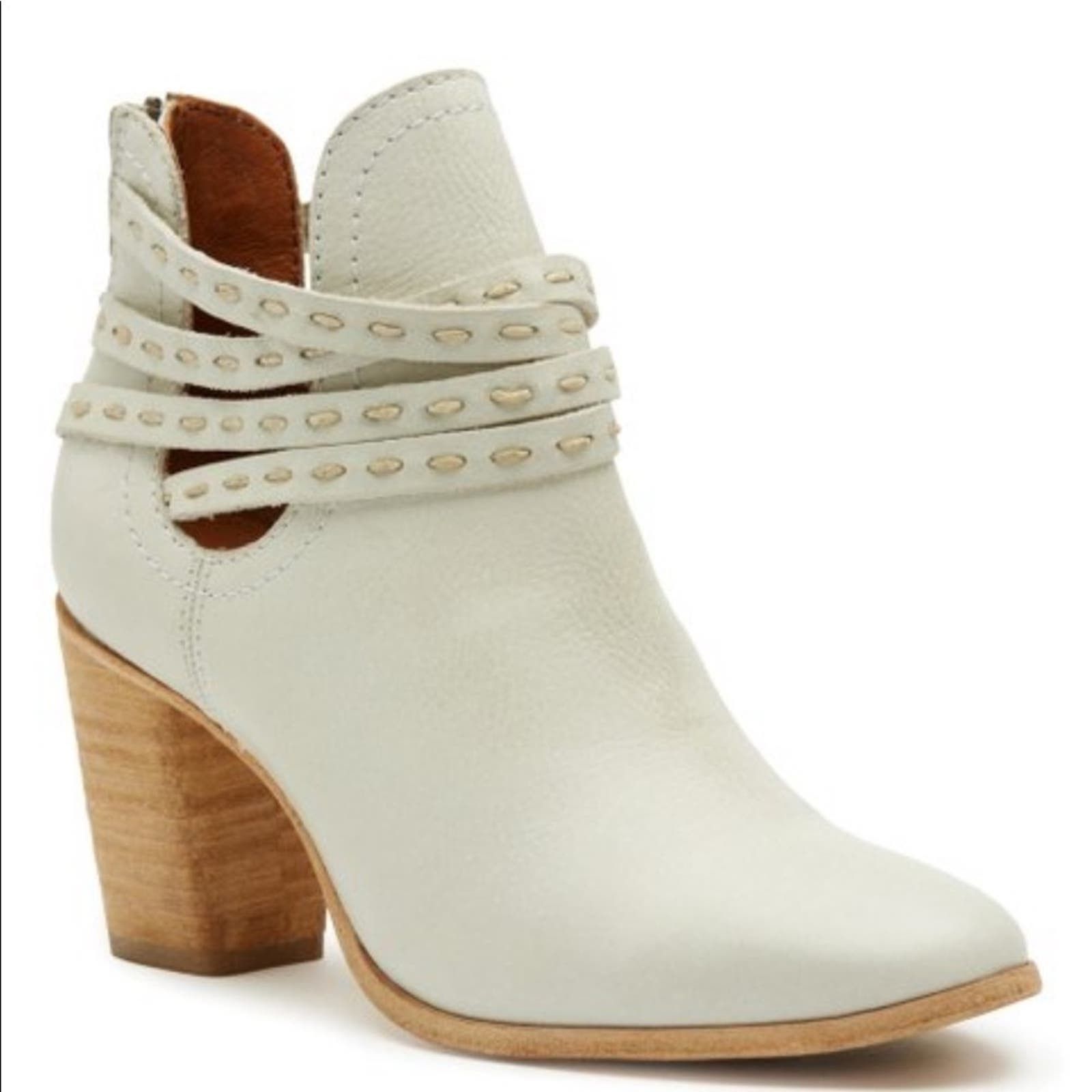 Frye White Naomi Pick stitch Leather Boots 6.5