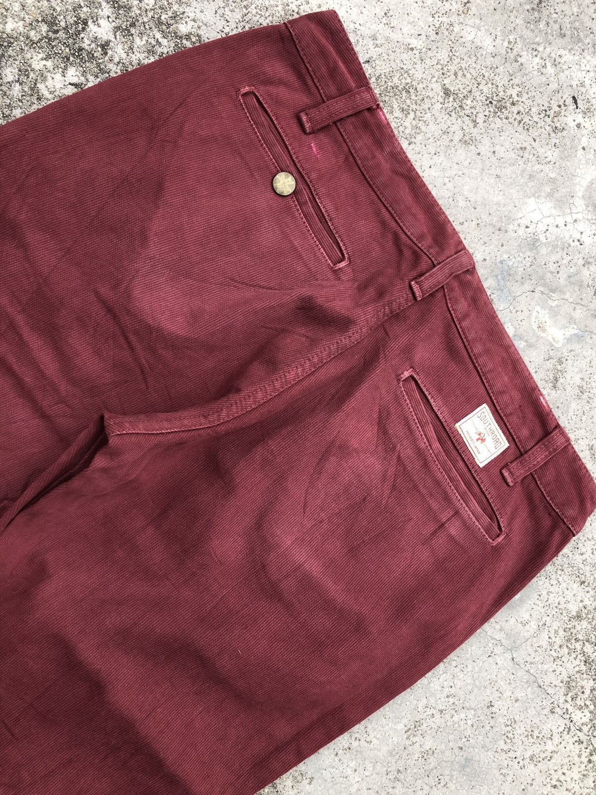 Japanese Brand FLARED⚡️⚡️SOUTH ROAD Japan Maroon Chinos Pants Size US 34 / EU 50 - 6 Thumbnail