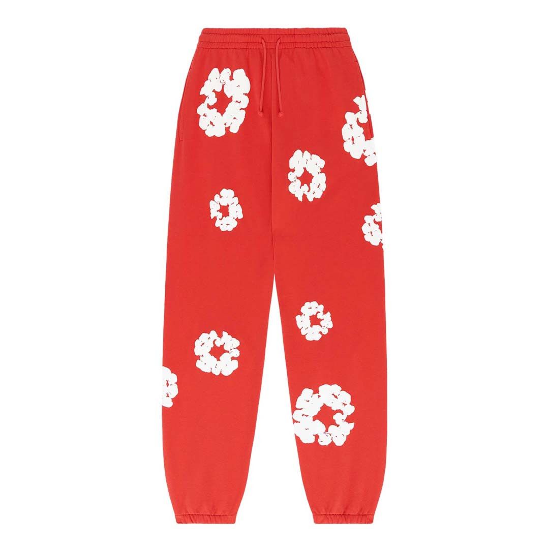 DENIM TEARS The Cotton Wreath Sweatpants 'Red' Size US 30 / EU 46 - 1 Thumbnail