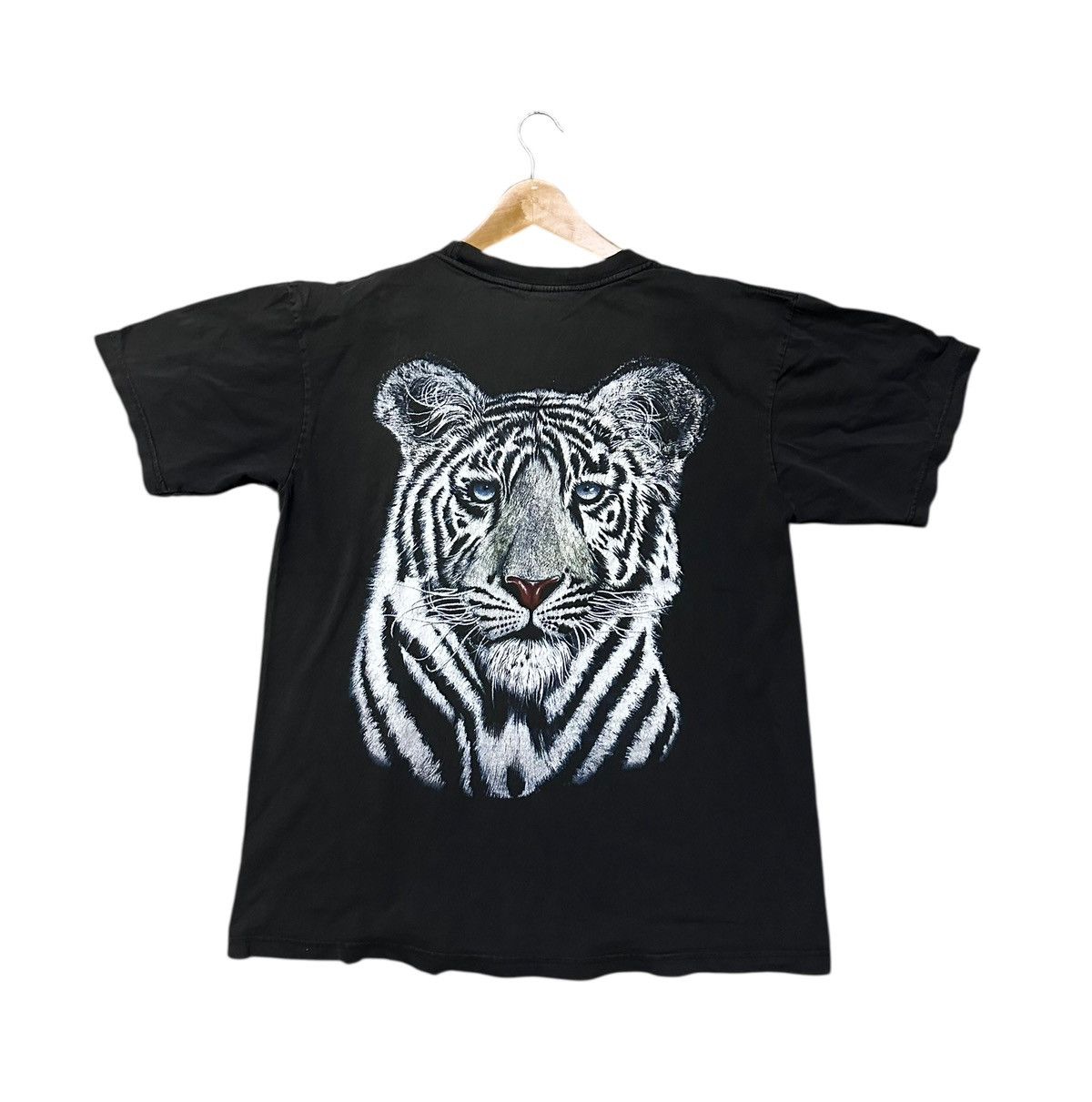 Vintage Vintage 90s Tiger mirror printed tshirt Size US L / EU 52-54 / 3 - 4 Thumbnail