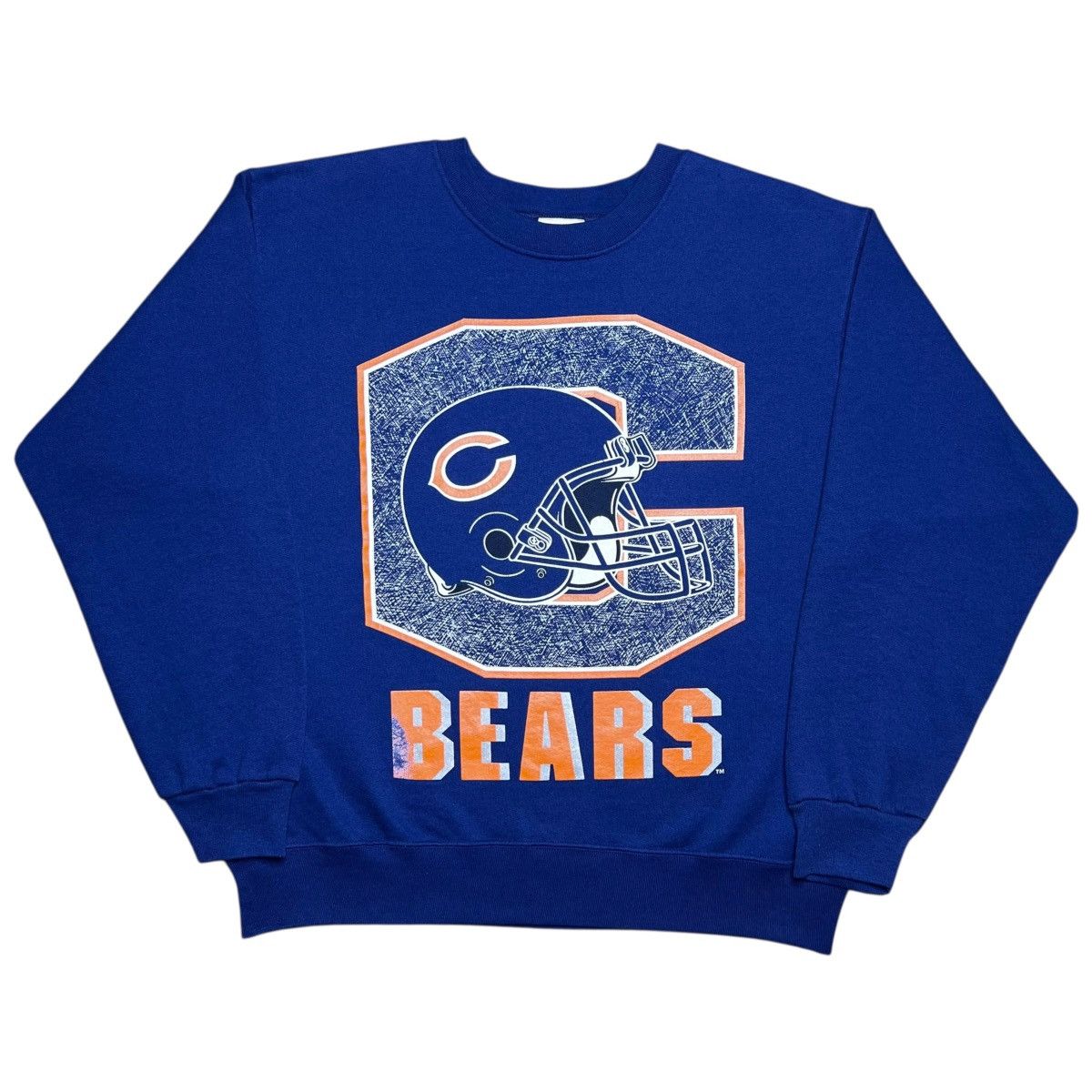 NFL Vintage 1990s NFL Chicago Bears Helmet Spell Out Sweatshirt Size US L / EU 52-54 / 3 - 1 Thumbnail