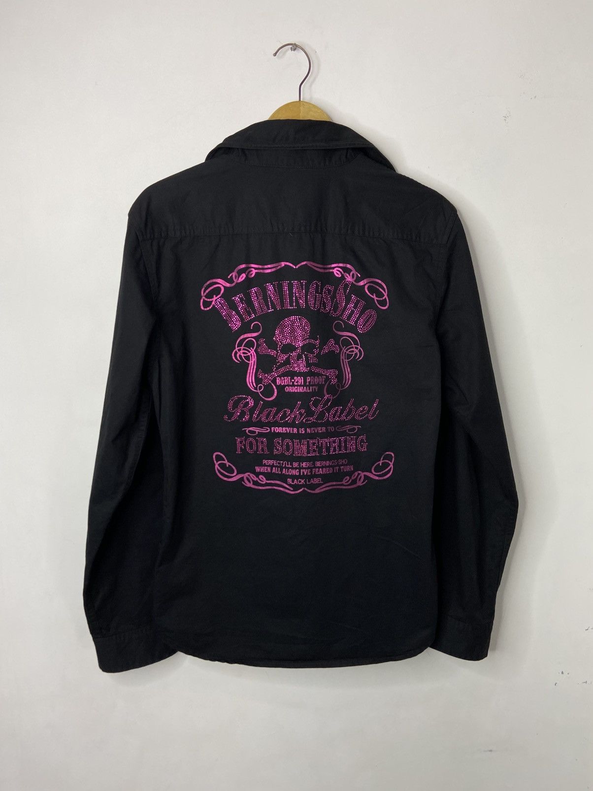 BERNINGS SHO Bernings Sho Rhinestone Skull Shirt Wired Collar Japan Rock Size L / US 10 / IT 46 - 1 Thumbnail