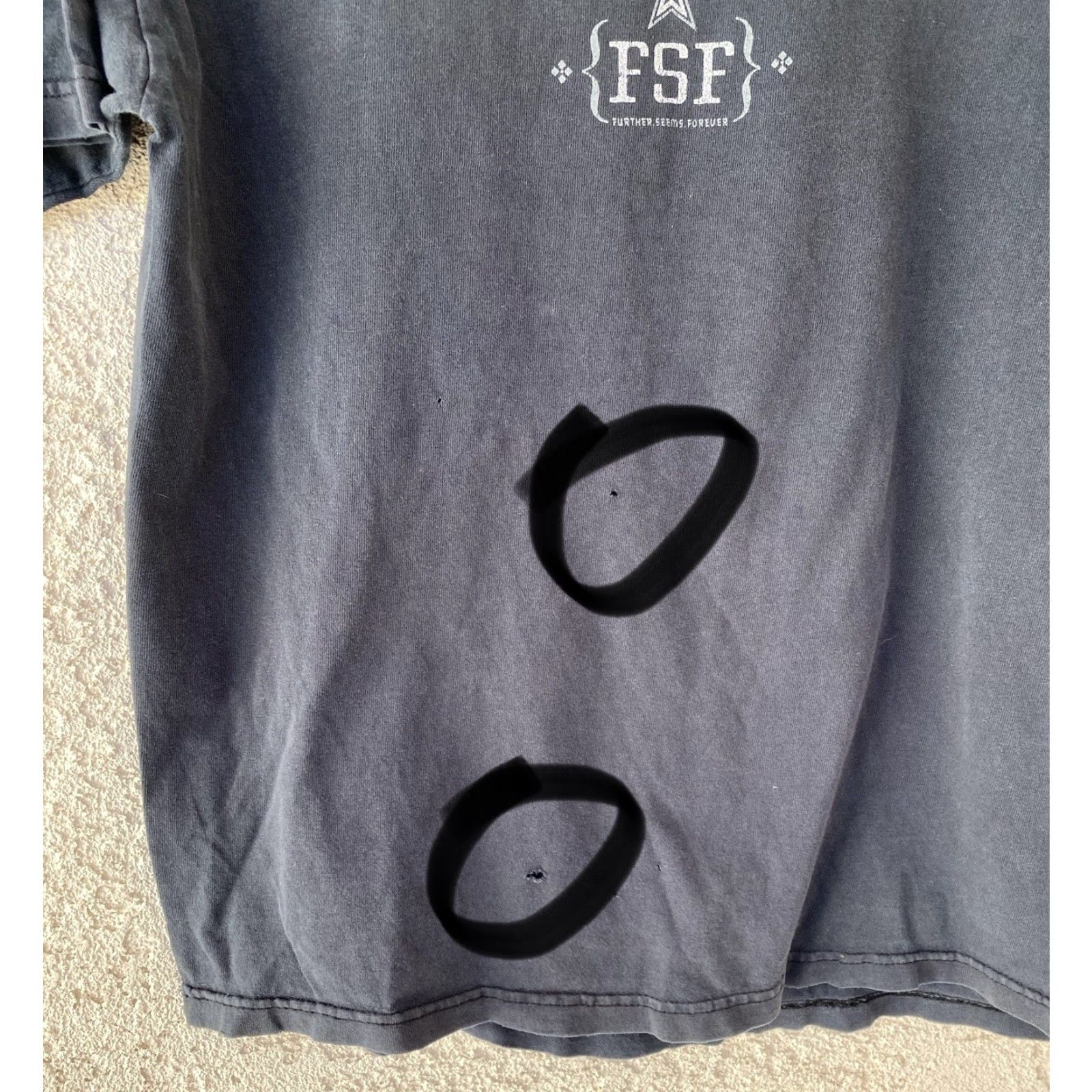 Anvil FSF Band T-Shirt Anvil Cotton Distressed M Black 2000s Further Seems Forever Mens Shirt Size US M / EU 48-50 / 2 - 7 Thumbnail