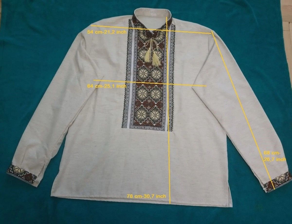 Other Blue Wool Blend Ceremonial festive men's shirt hand embroide Size XS / US 0-2 / IT 36-38 - 2 Thumbnail