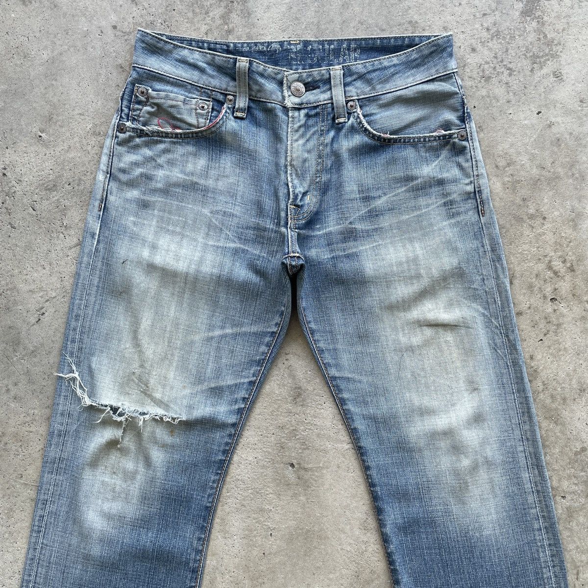 Edwin Vintage Edwin 503 Straight Faded Distressed Jeans Pants W32 Size US 32 / EU 48 - 3 Thumbnail