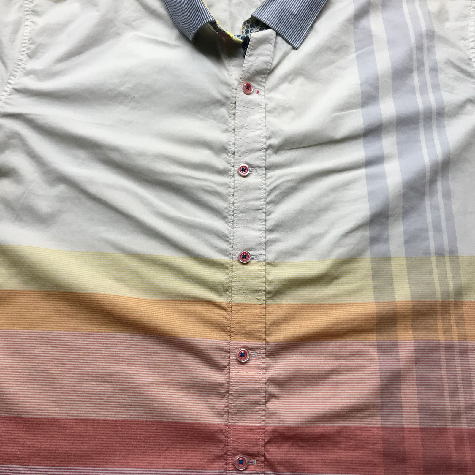 Robert Graham Robert Graham X Button Dress Shirt Men 2XL Gradient Stripe Size US XXL / EU 58 / 5 - 11 Thumbnail