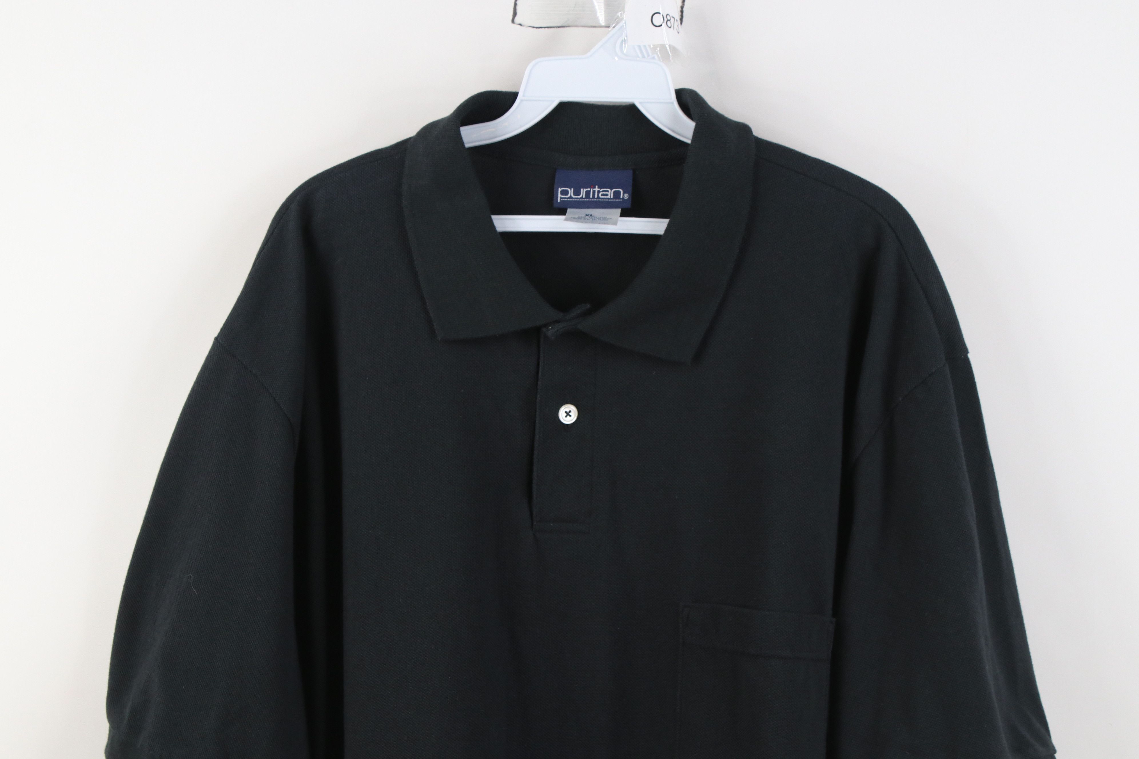 Vintage Vintage 90s Streetwear Pique Knit Golf Polo Shirt Black Size US XL / EU 56 / 4 - 2 Thumbnail