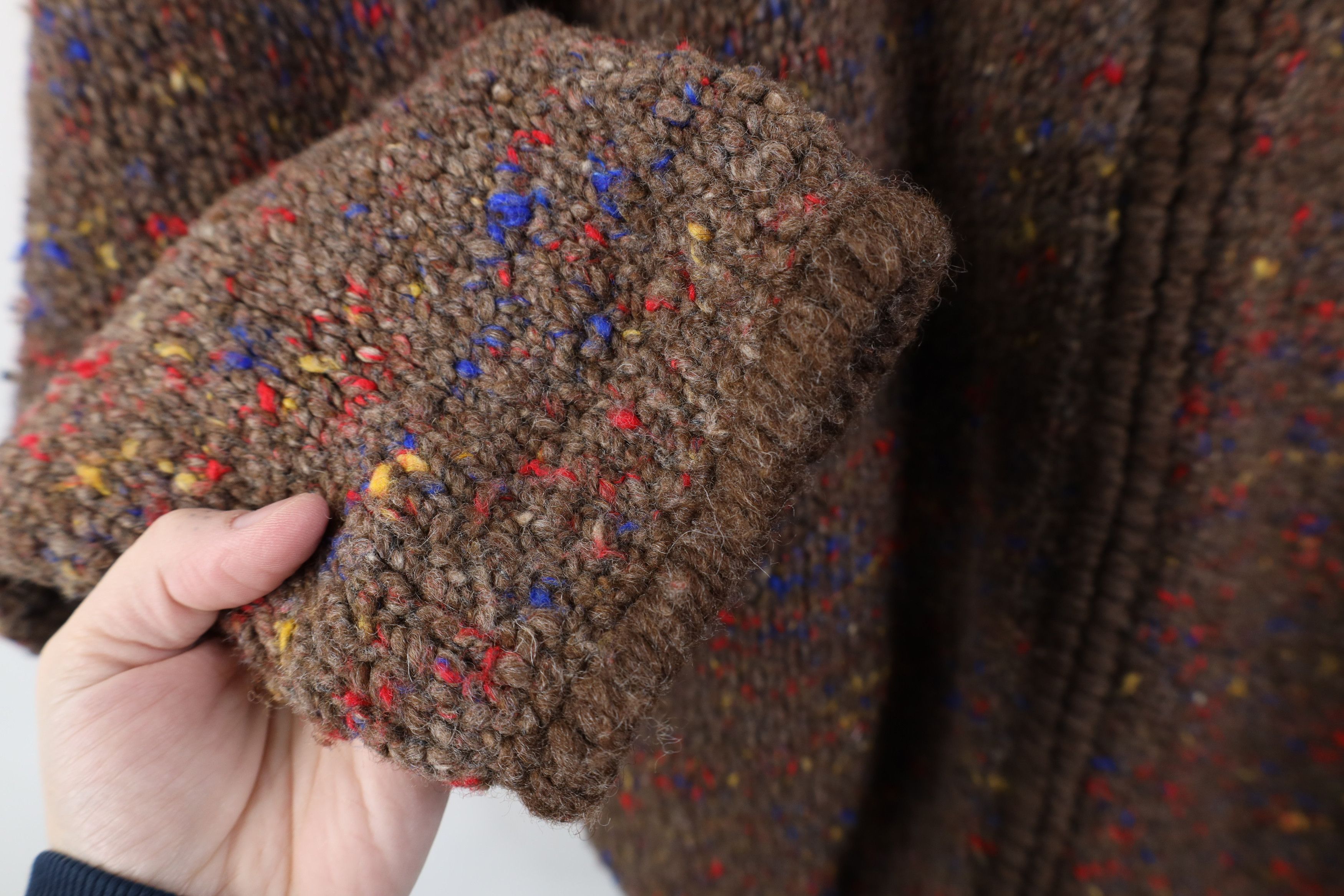 Vintage Vintage 90s Streetwear Fleck Hand Made Wool Sweater Jacket Size US L / EU 52-54 / 3 - 5 Thumbnail