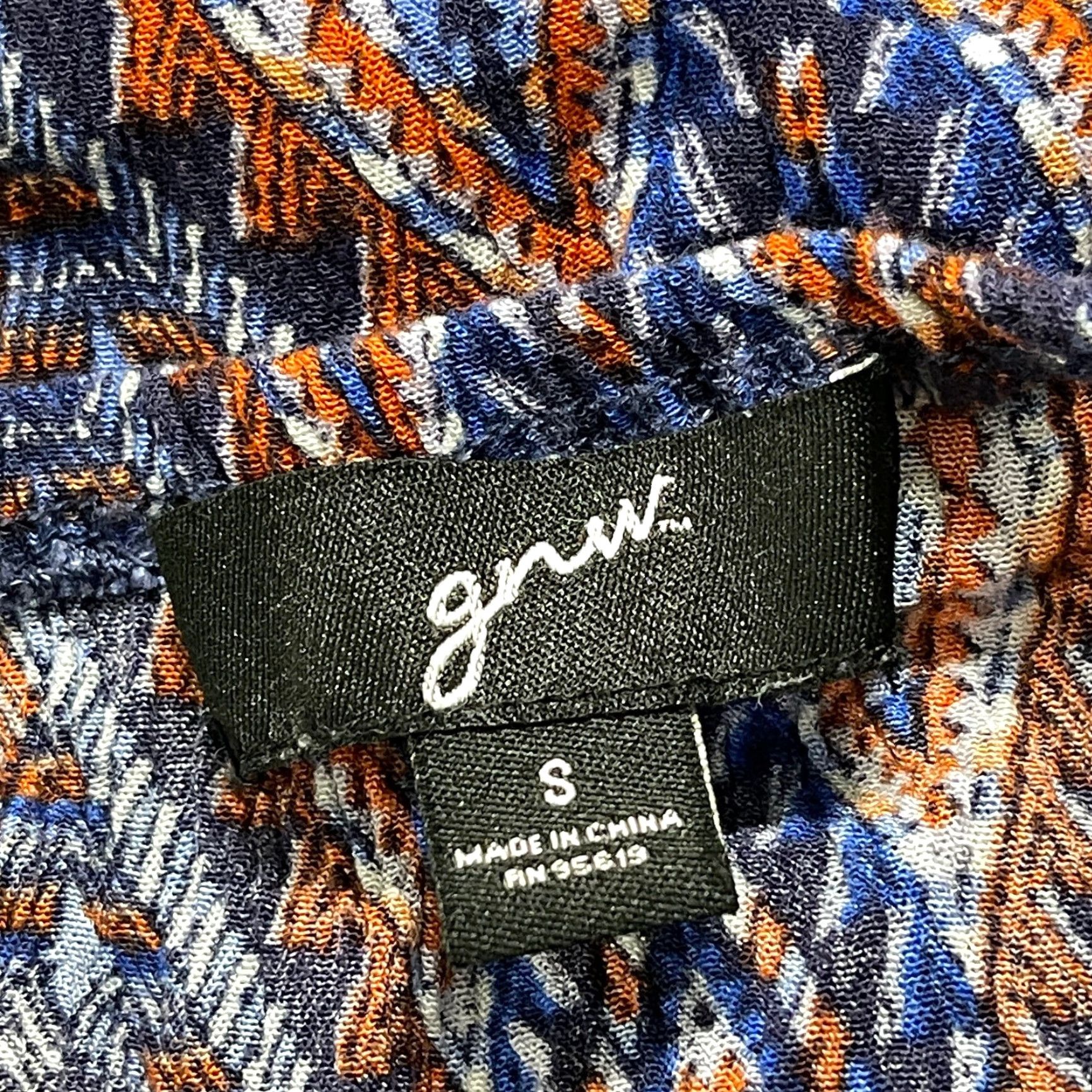 Vintage GNW Blouse S Blue Boho Bohemian Hippie Prairie Artsy Festival Tunic 3/4 Sleeve Scoop Neck Rayon Regular Womens Size S / US 4 / IT 40 - 6 Thumbnail