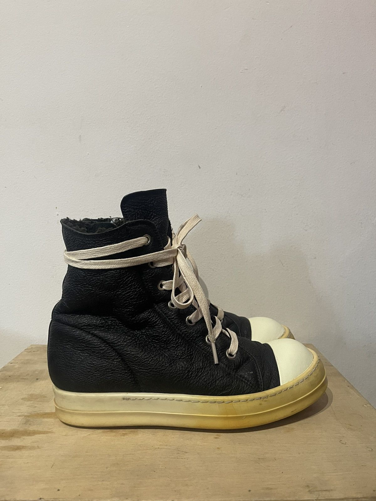 Rick Owens × Rick Owens Drkshdw Rick Owens Mainline 2015 Shearling Ramones High Size US 6 / IT 36 - 3 Thumbnail