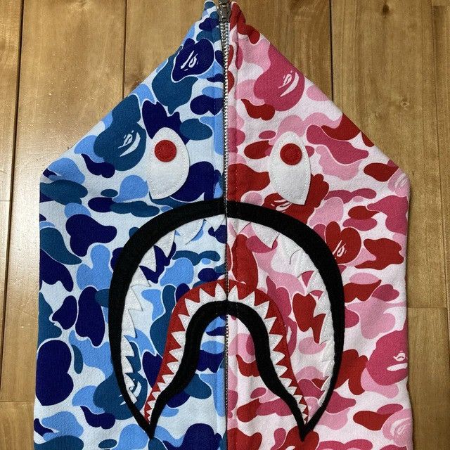 Bape BAPE Separate Shark Full Zip Hoodie ABC CAMO PINK × BLUE APE Size US XXL / EU 58 / 5 - 4 Thumbnail