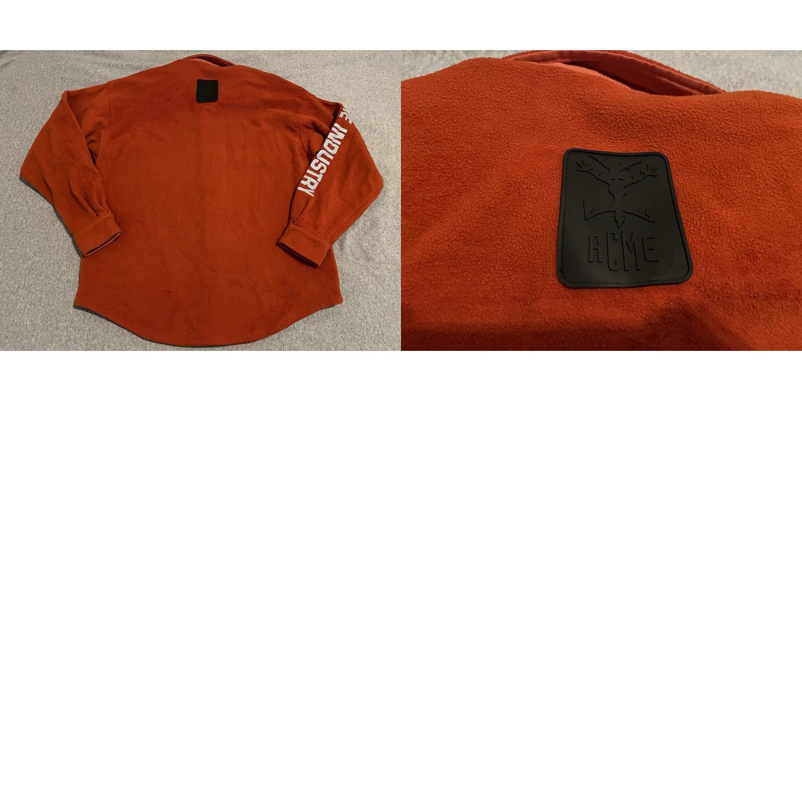 Vintage VINTAGE Warner Bros. Looney Tunes Acme Industry Fleece Jacket Shirt Large Jacket Mens Orange 1996 Size US L / EU 52-54 / 3 - 8 Thumbnail