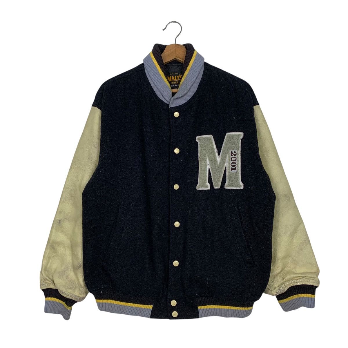 Japanese Brand Y2K Malt Beer Leather Varsity Jacket Size US M / EU 48-50 / 2 - 1 Thumbnail