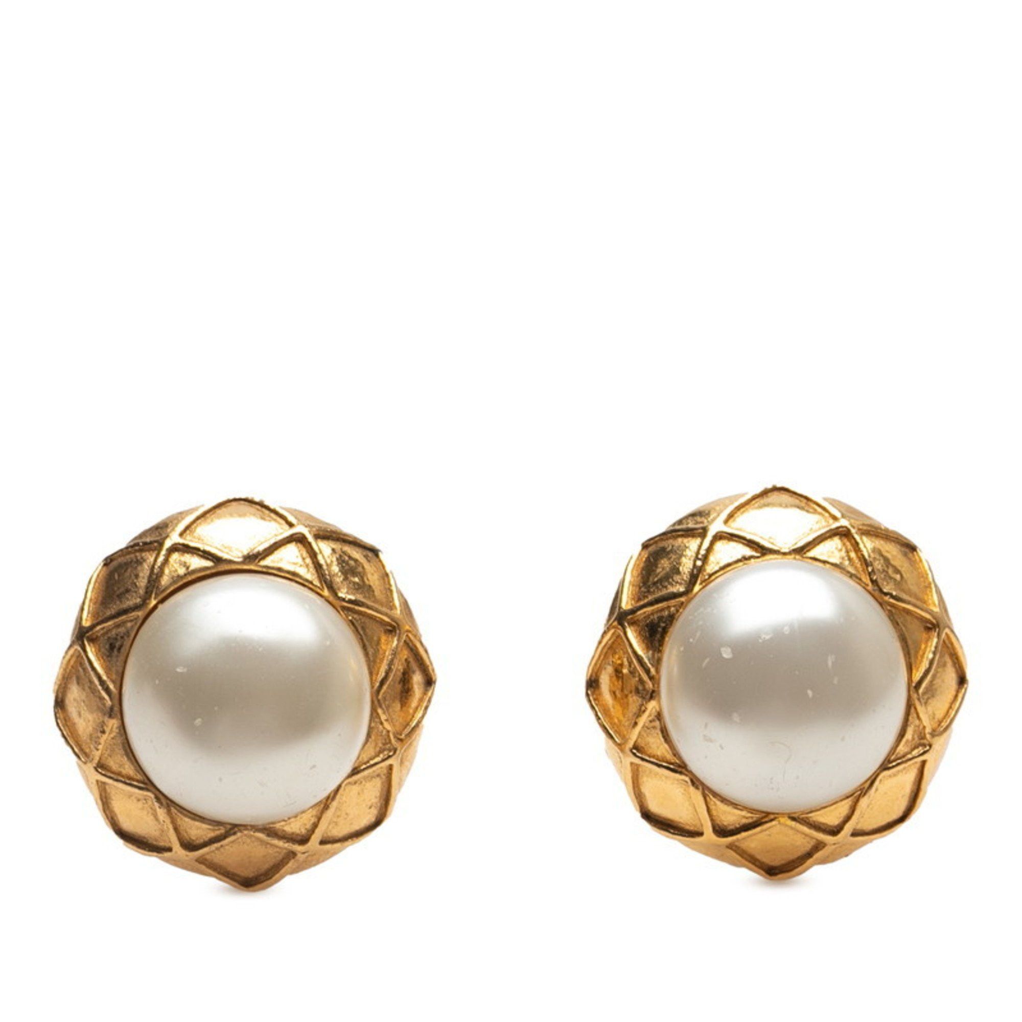 Chanel Chanel Earrings, Gold Plated, Faux Pearl, Women's, CHANEL Size ONE SIZE - 1 Thumbnail