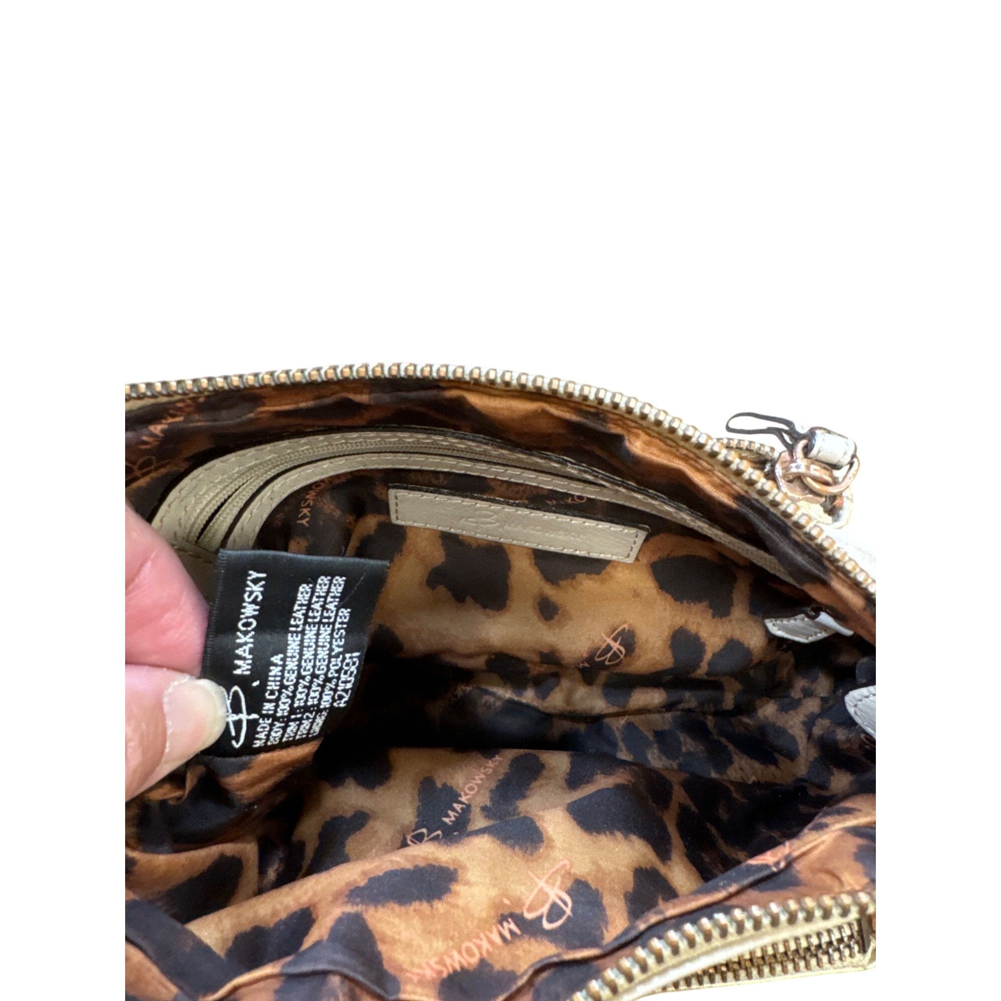 Designer B Makowsky Womens Tan Leather Crossbody Purse With Tassel SK Size ONE SIZE - 7 Thumbnail