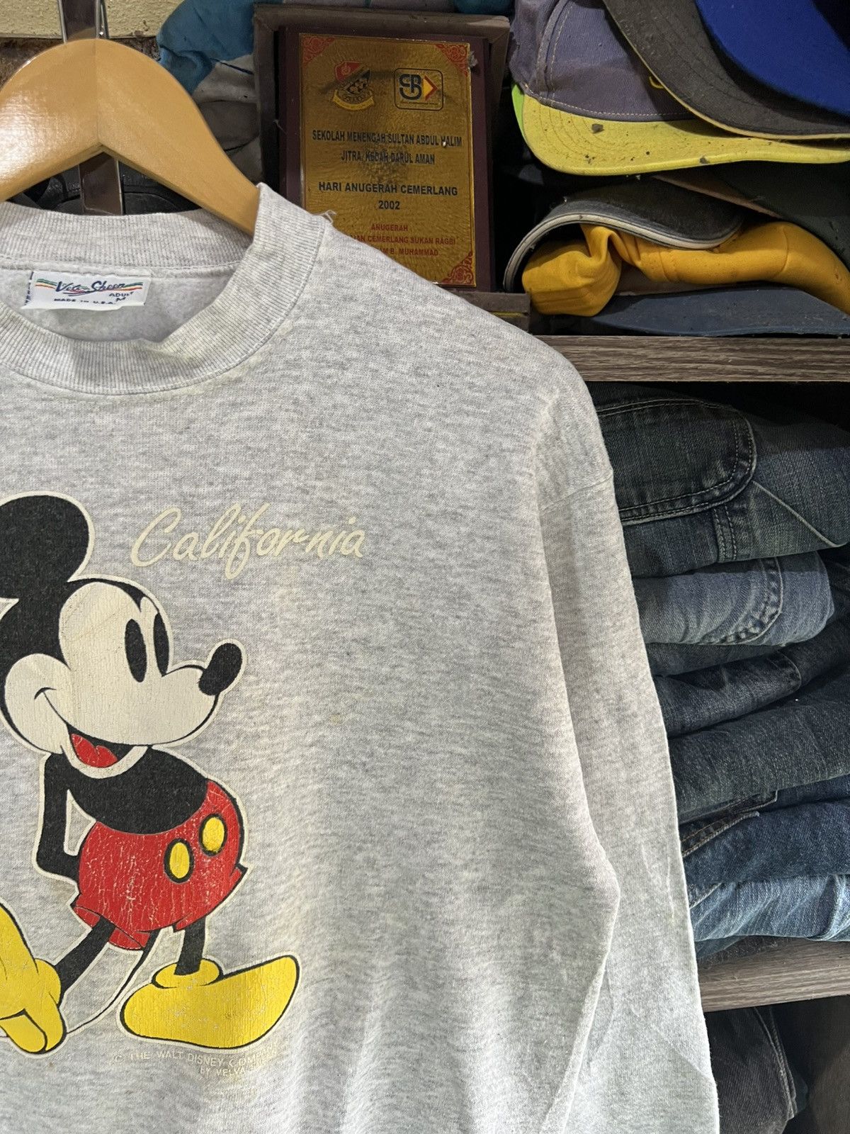 Mickey Mouse 🔥True Vintage Velva Sheen Mickey Mouse Crewneck Sweatshirt Size US M / EU 48-50 / 2 - 5 Thumbnail