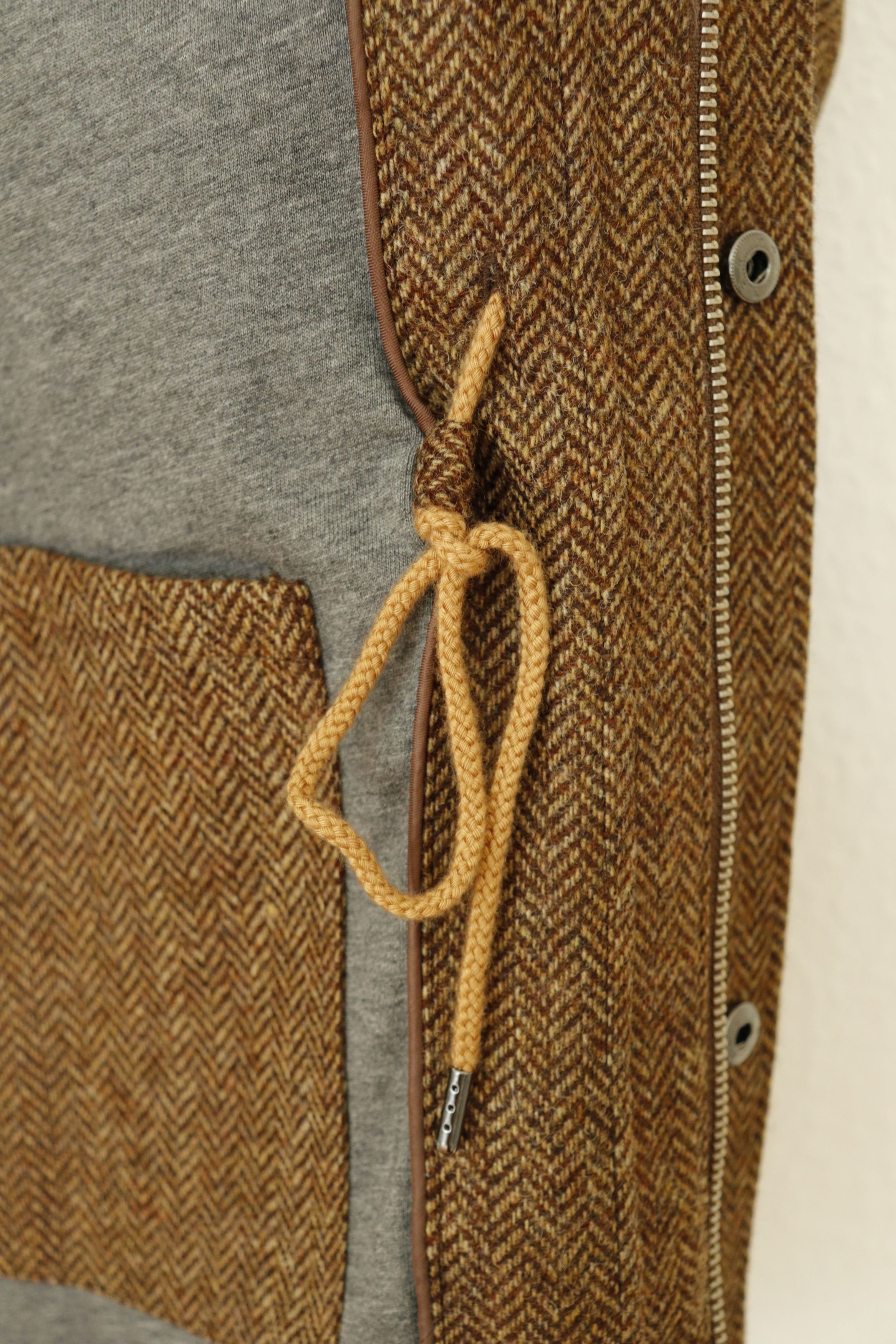 Anglo-Italian Cavour Raglan City Jacket in Herringbone Tweed Size US S / EU 44-46 / 1 - 14 Thumbnail
