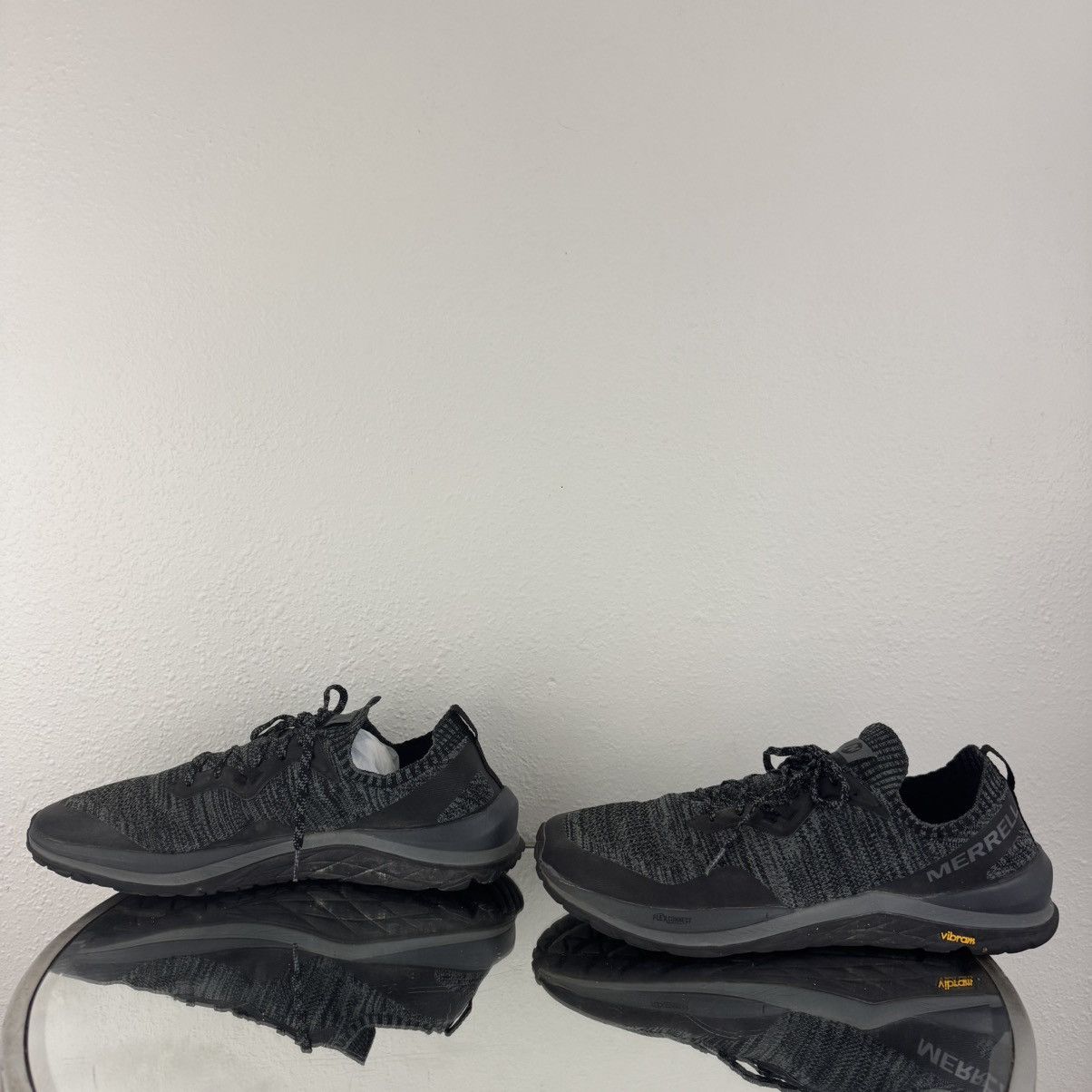 Merrell MERRELL Mens Black Grey Knit Mag-9 Vibram Running Sneakers Size US 14 / EU 47 - 8 Thumbnail
