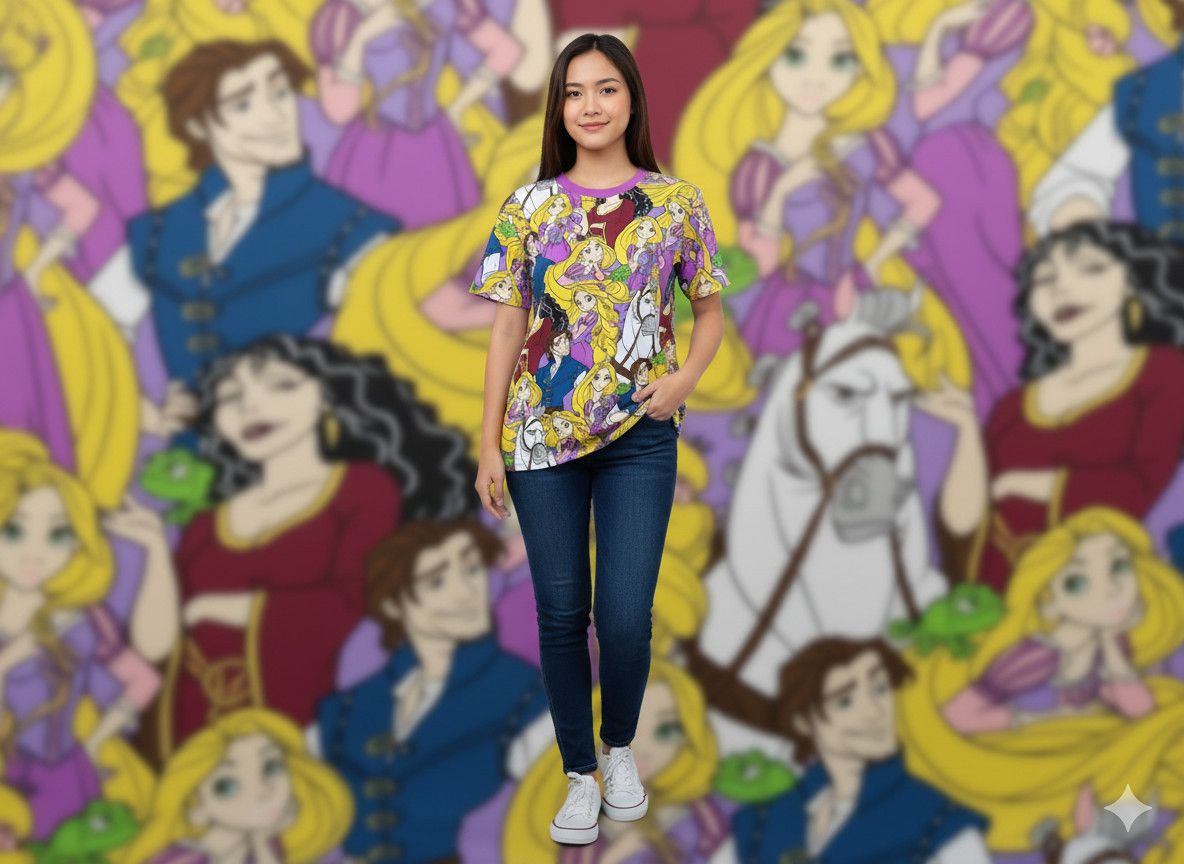 Cartoon Network Rare Rapunzel x Disney full print shirt Size US M / EU 48-50 / 2 - 1 Thumbnail