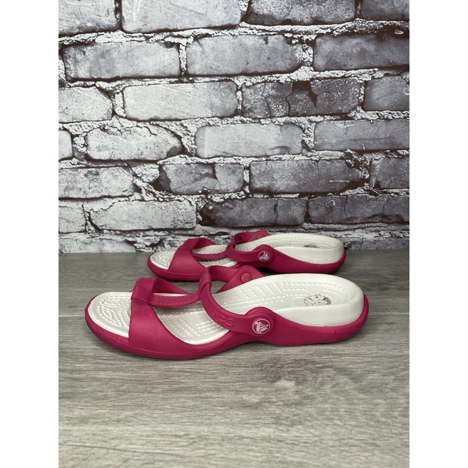 Crocs Crocs Pink Rubber Slides Lightweight Wedge Comfort Sandals W Size US 7 / IT 37 - 9 Thumbnail