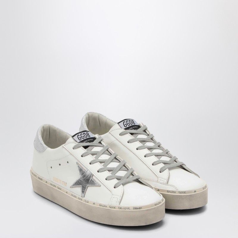Golden Goose Golden Goose White/Silver Hi-Star Sneakers Size US 11 / IT 41 - 1 Thumbnail
