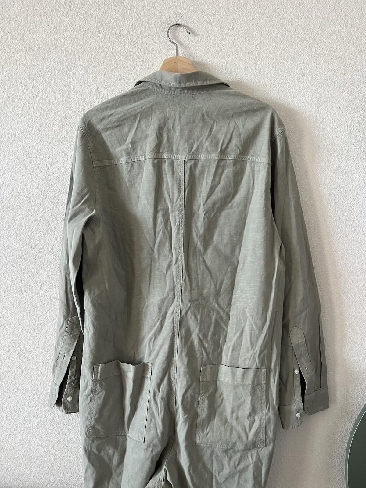 Frank & Eileen Frank & Eileen Linen Cotton Utility Jumpsuit XL Green Size 40" / US 18 - 4 Thumbnail